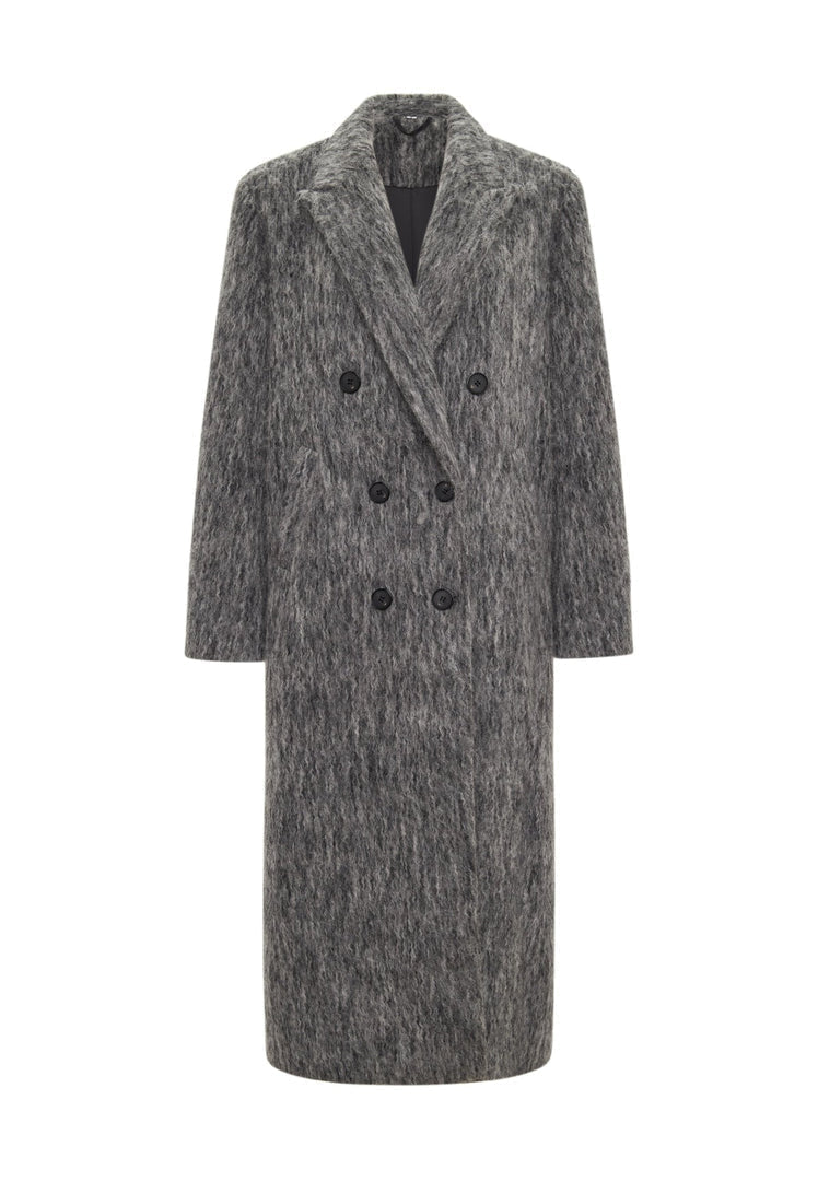Stay warm and stylish this winter with the Eira oversized wool coat in trendy gray, the perfect piece of stylish outerwear for your winter fashion wardrobe.