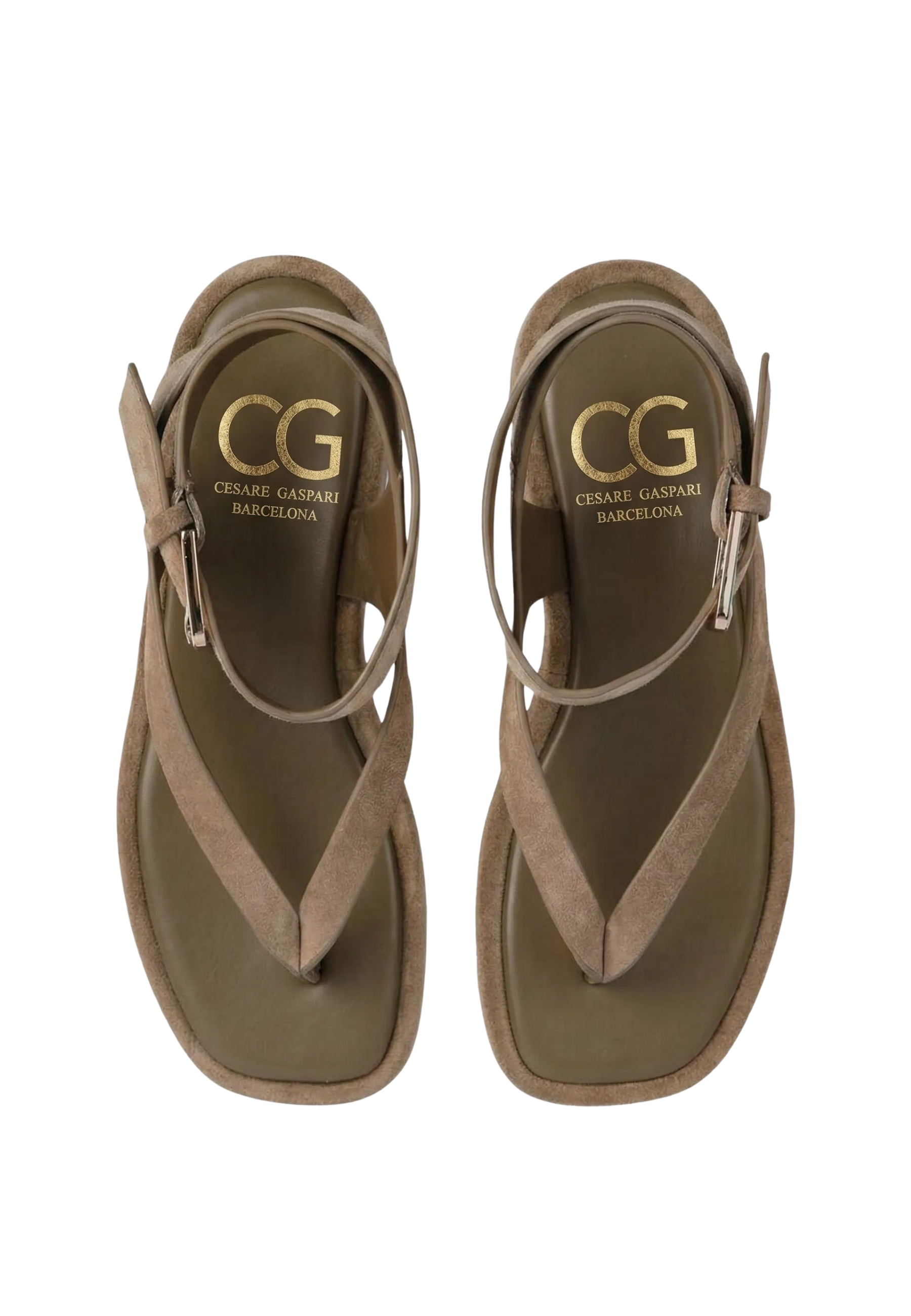 Desert Strap Suede Sandals – Beige