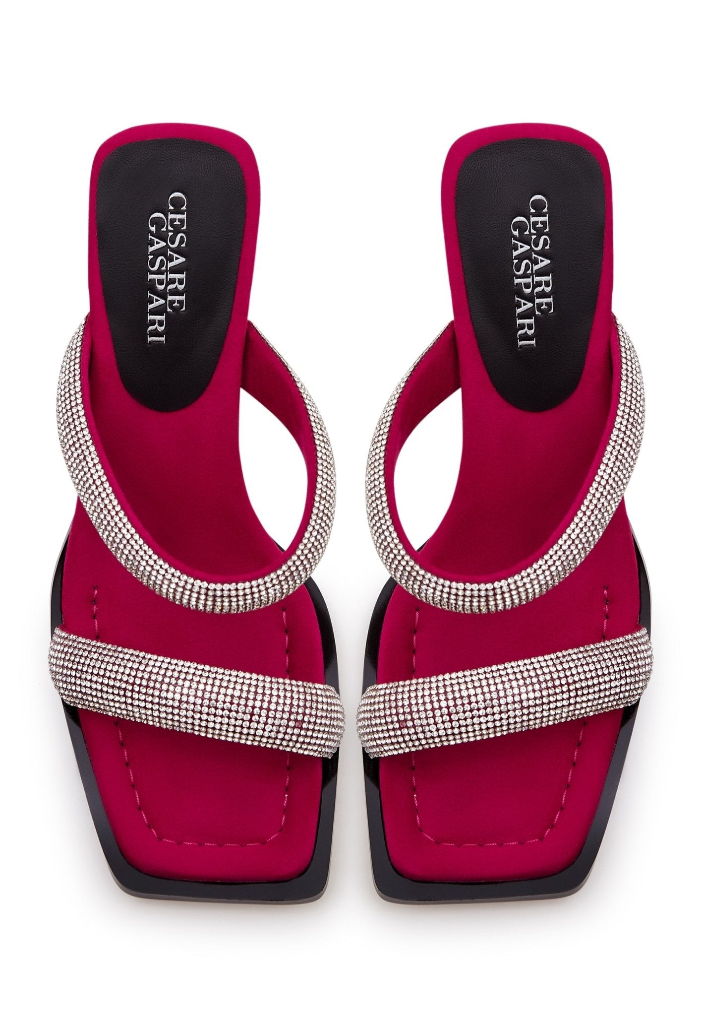 Suede Jewel High Heeled Sandals - Cesare Gaspari - Sandals