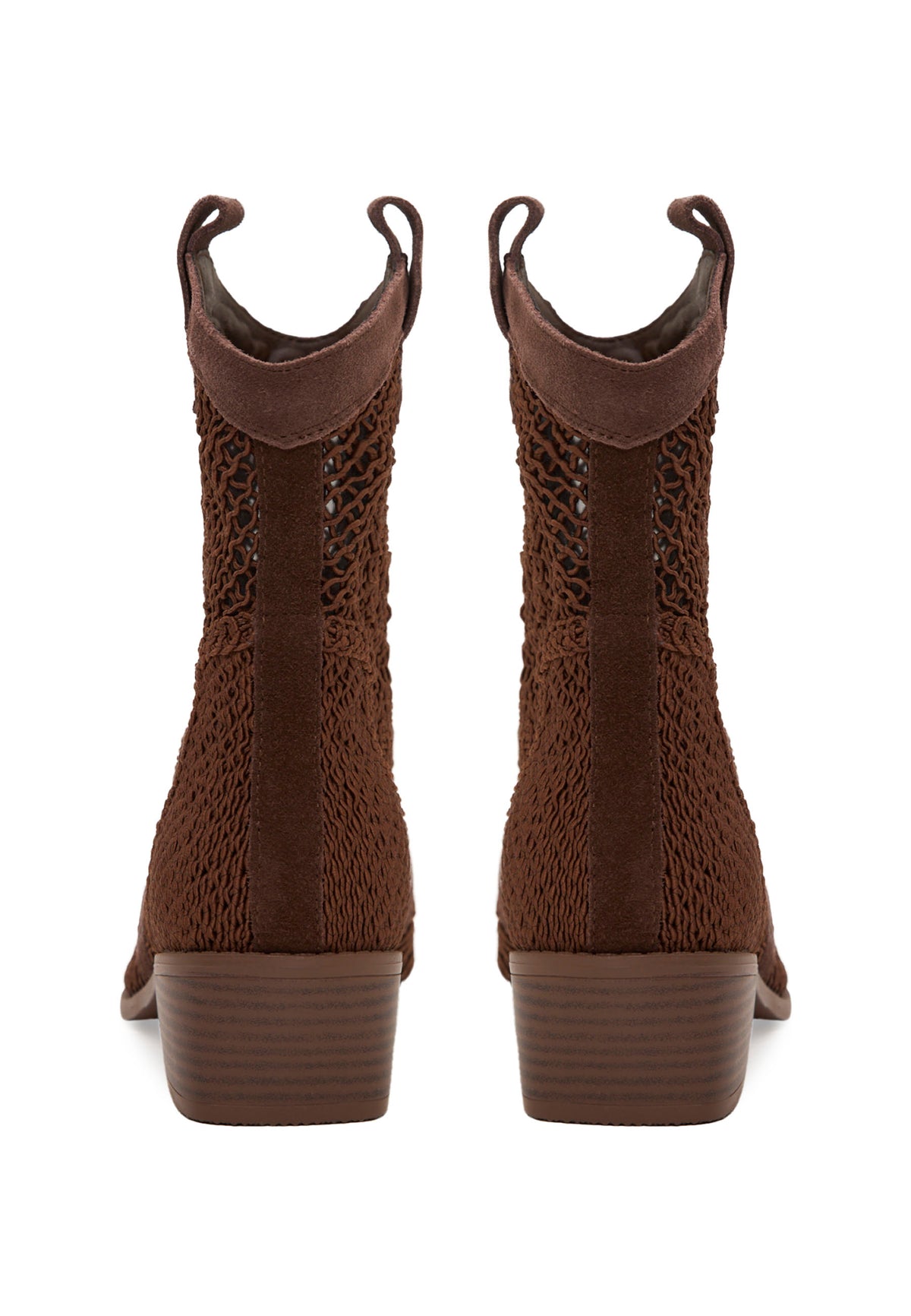 Suede Cowboy Boots - Burnt Brown