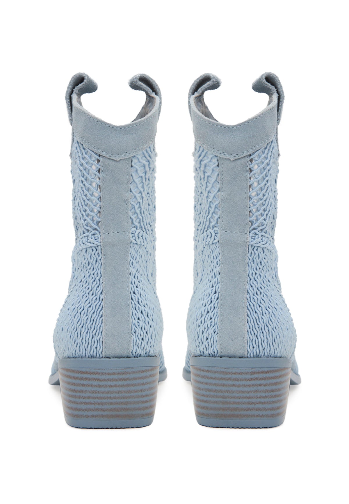 Suede Cowboy Boots - Sky Blue