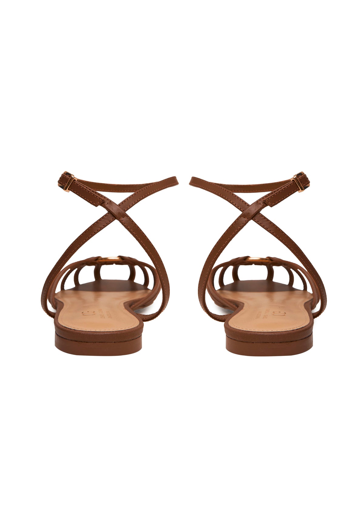 Radiant Strap Flat Sandals - Brown