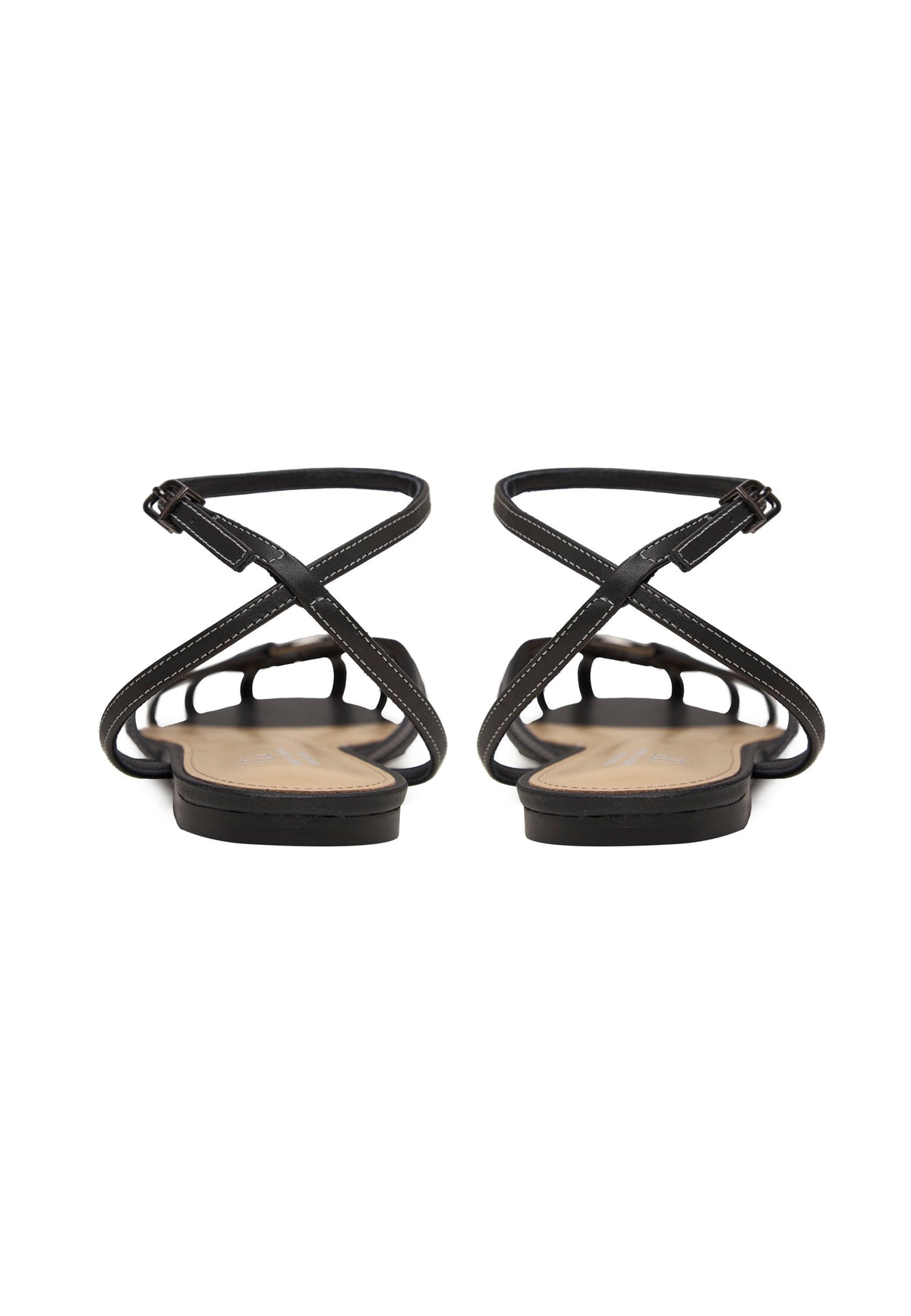 Radiant Strap Flat Sandals - Black