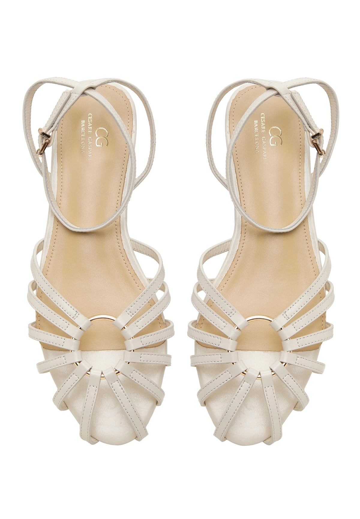 Radiant Strap Flat Sandals - White
