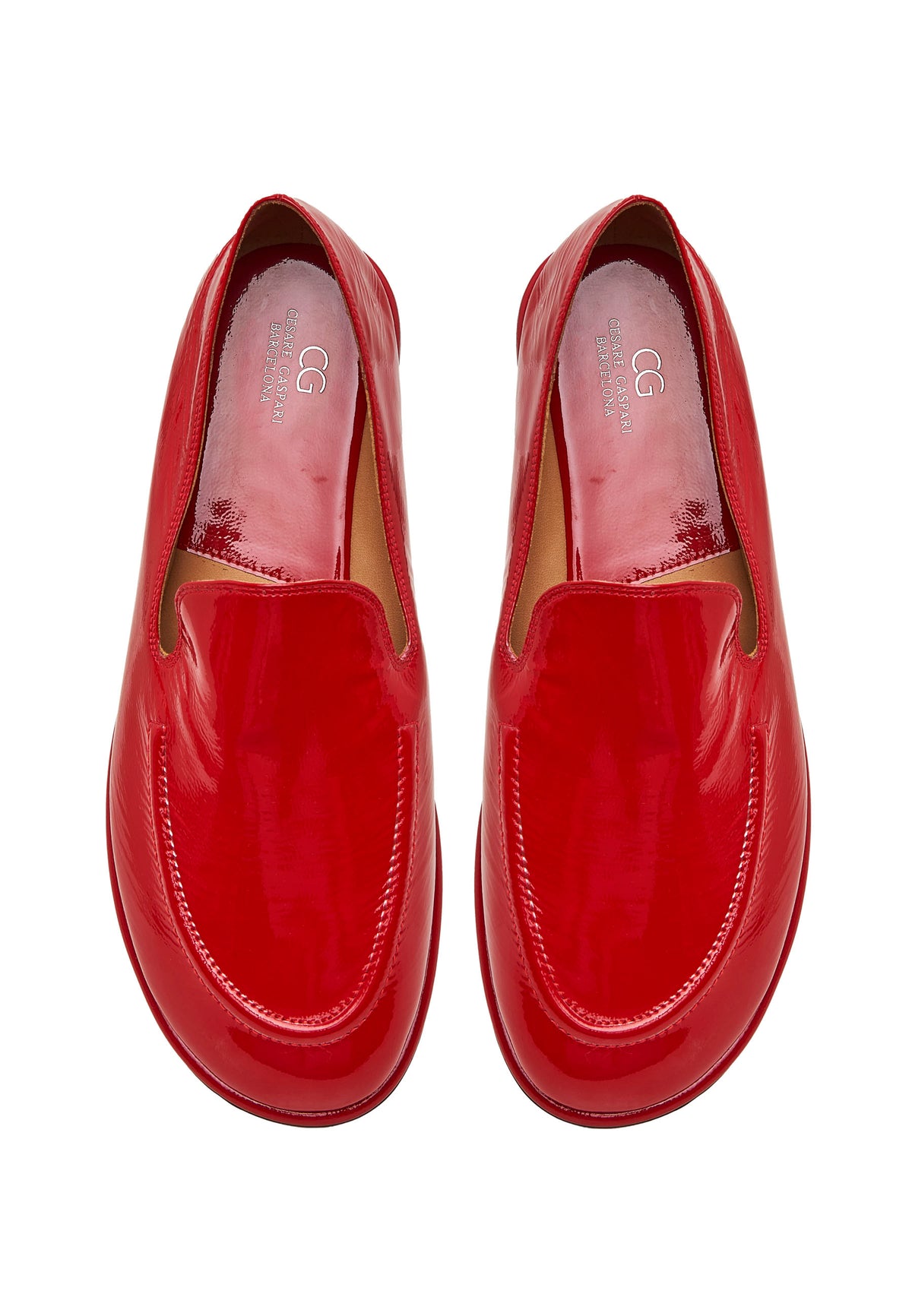 Soft Step Leather Loafers – Red