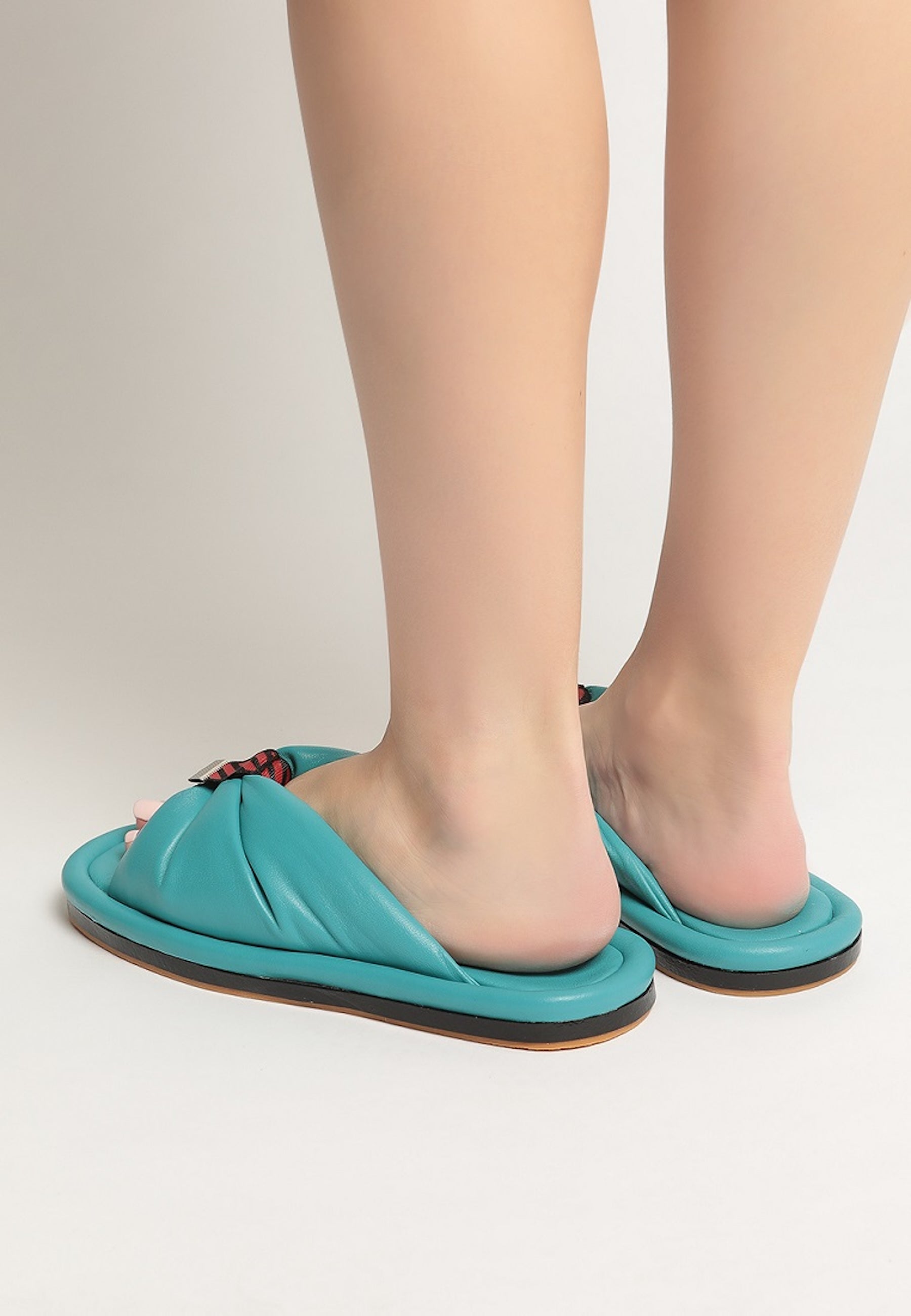 Open Toe Flat Sole Sandals - Blue