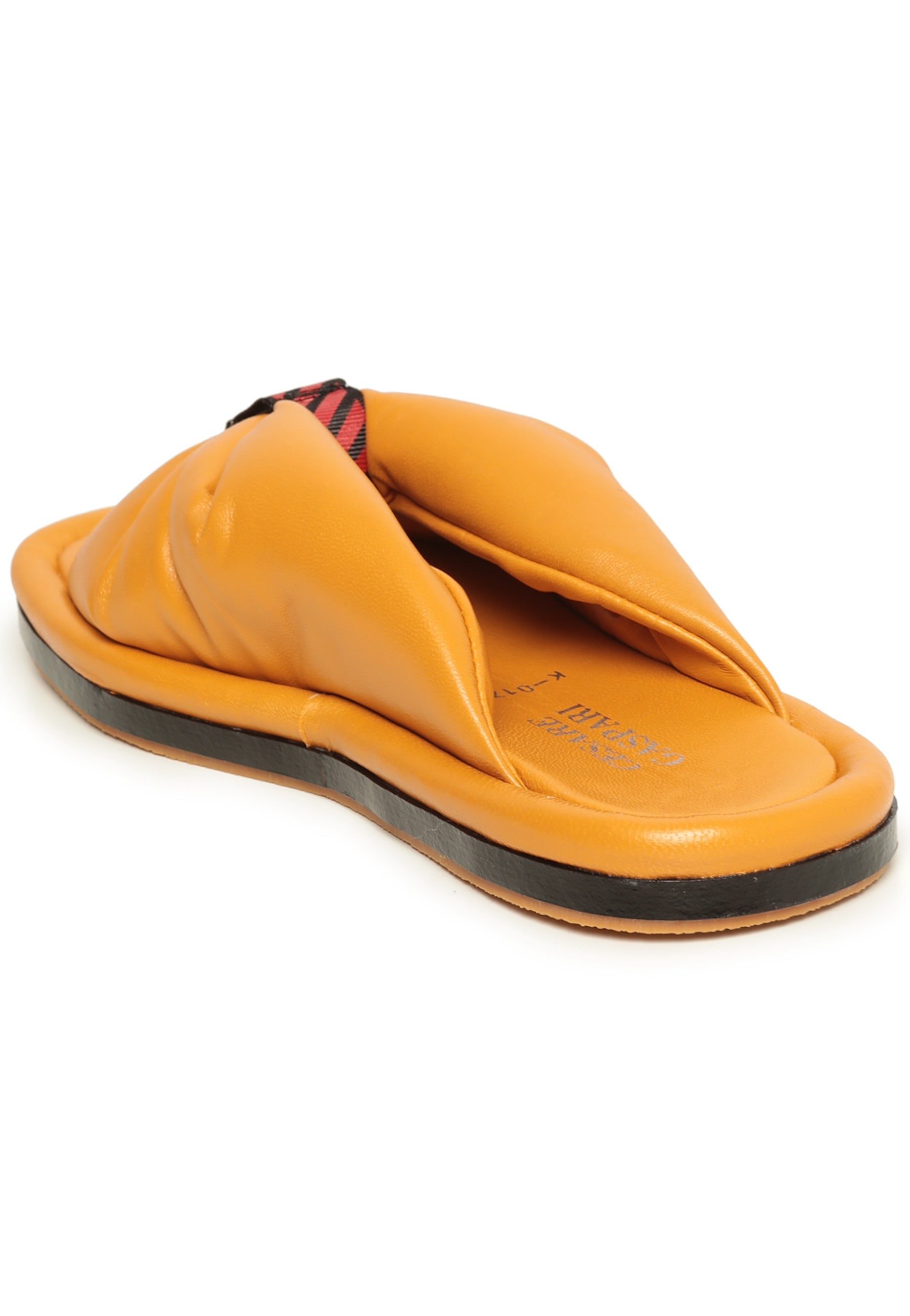 Open Toe Flat Sole Sandals - Yellow