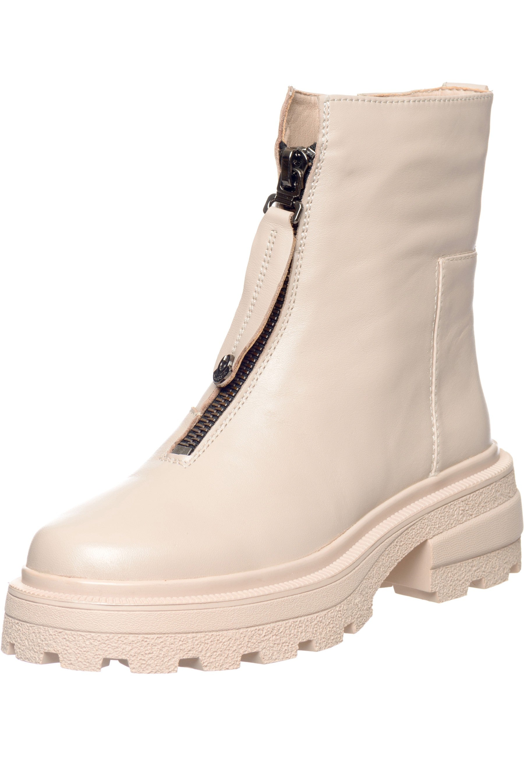 Beige Women’s Ankle Boots with Chunky Sole - Trendy & Versatile