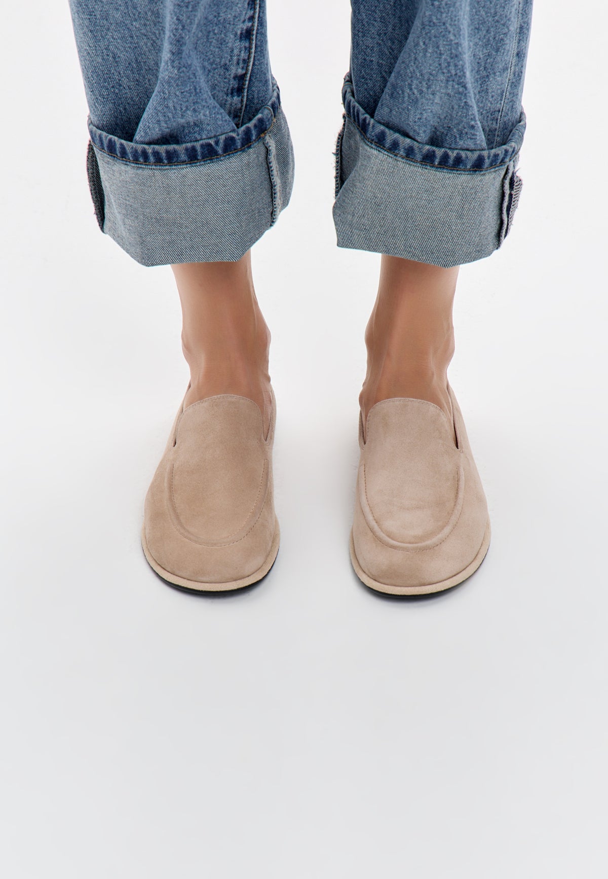 Soft Step Suede Loafers – Beige