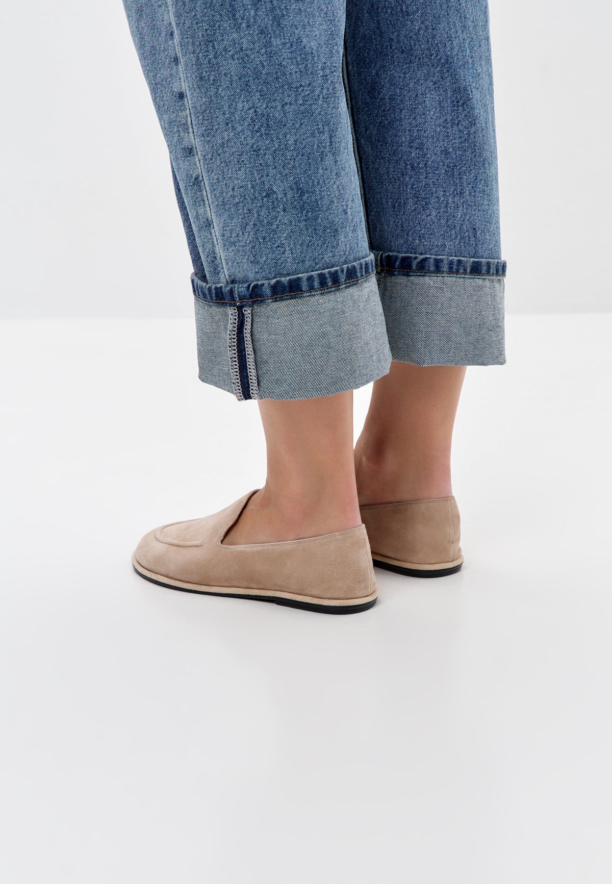 Soft Step Suede Loafers – Beige