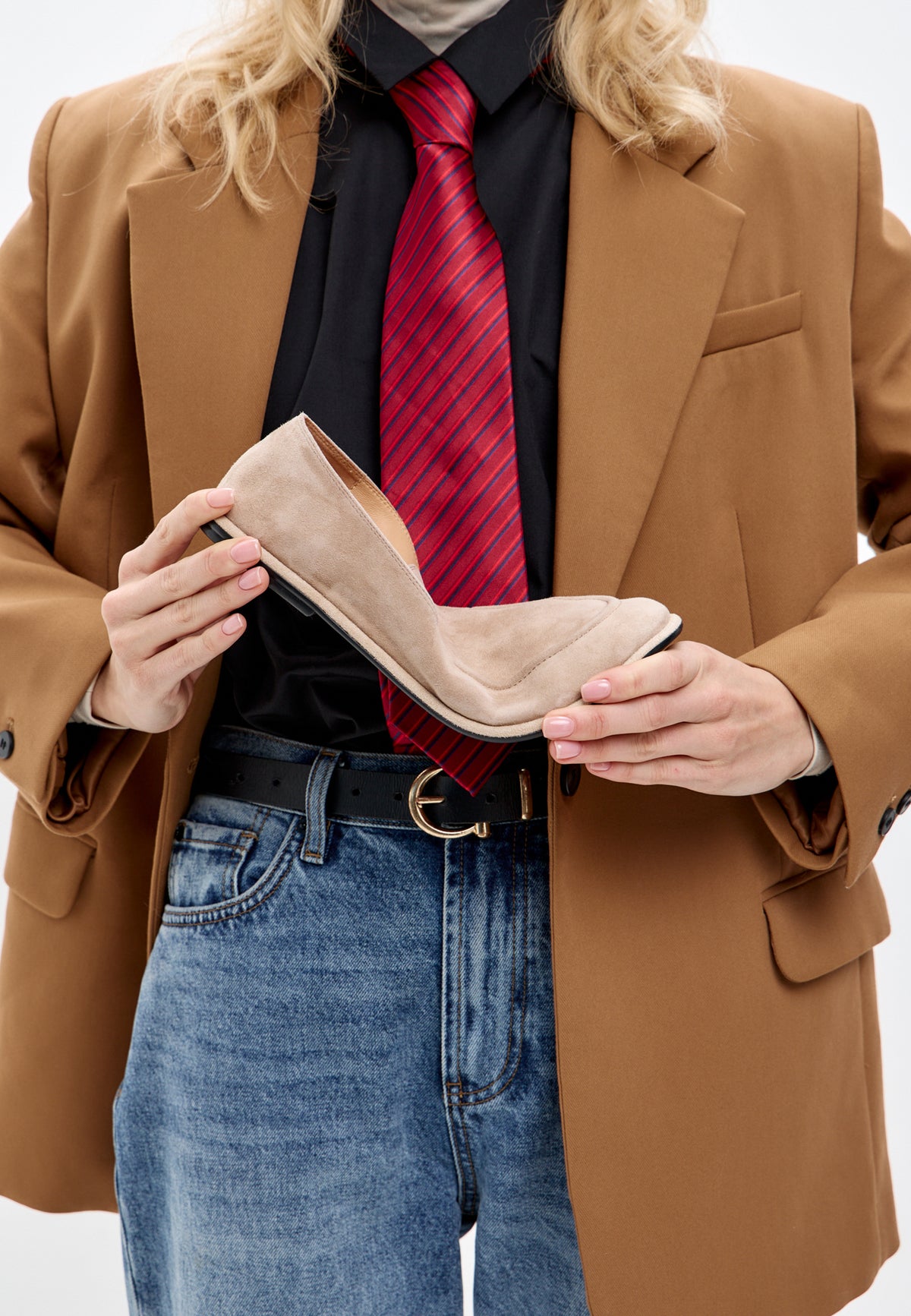 Soft Step Suede Loafers – Beige