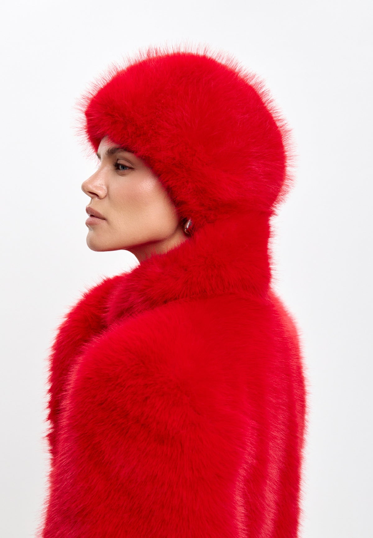 Cappello in pelliccia sintetica invernale – Rosso