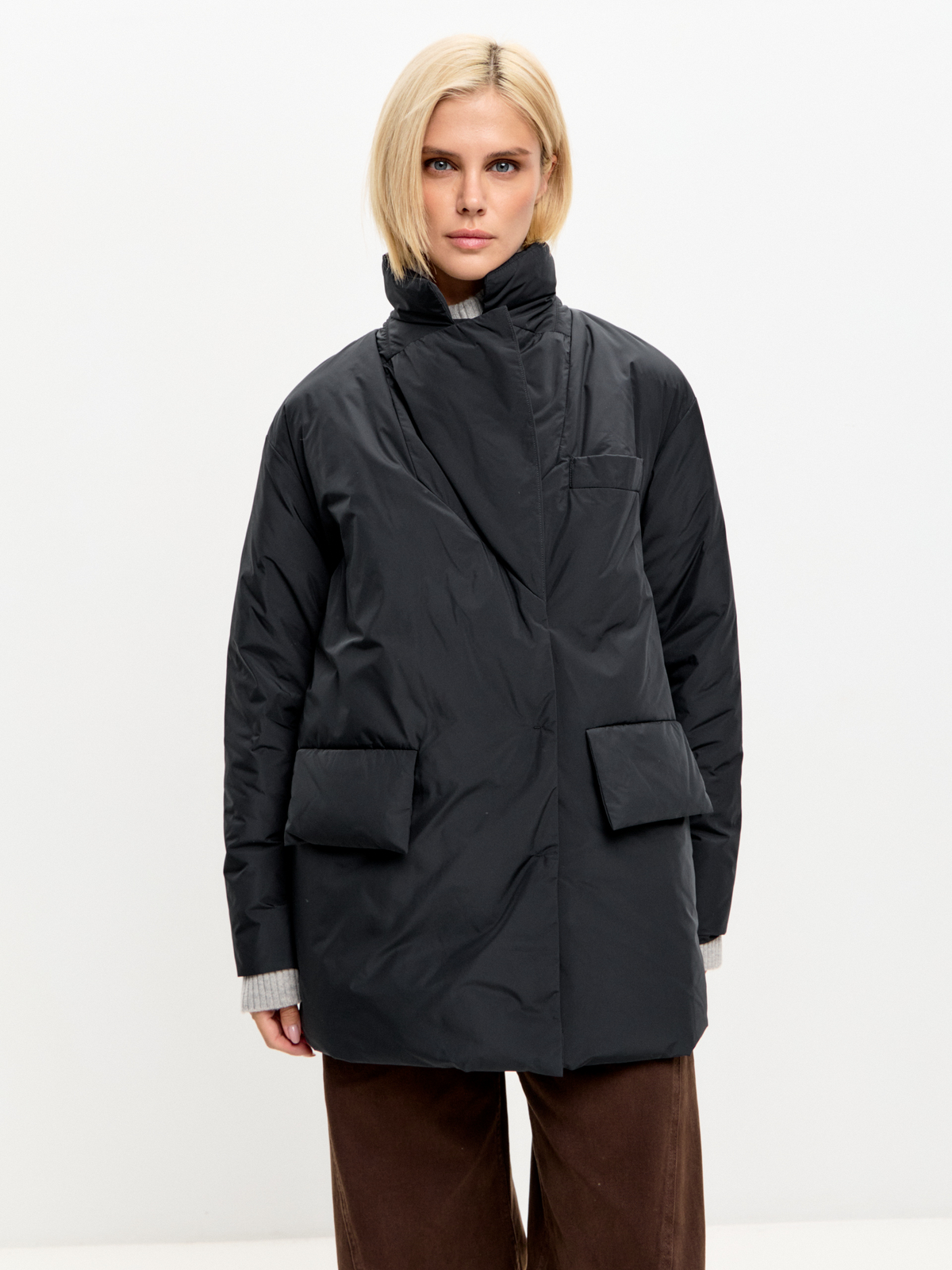 Belted Quilted Blazer - Black