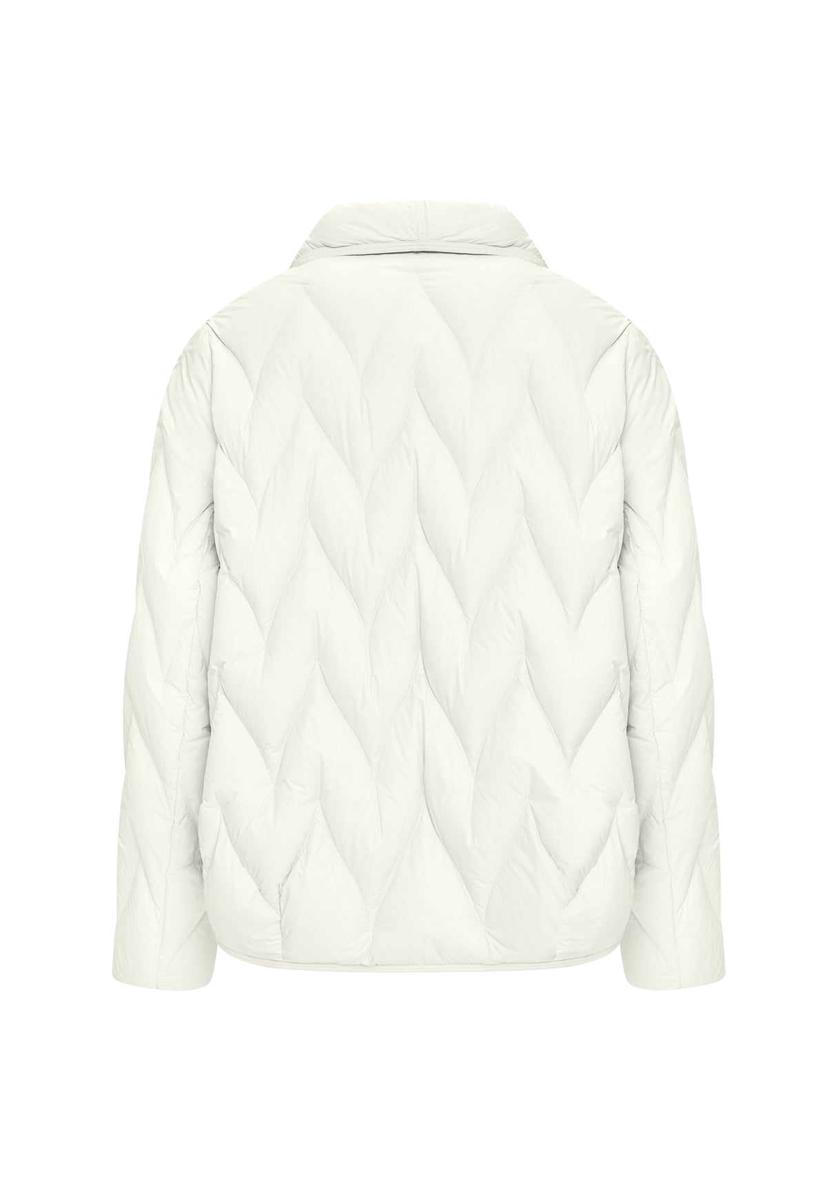 Kurz geschnittene Steppjacke mit Chevron-Muster – Milky