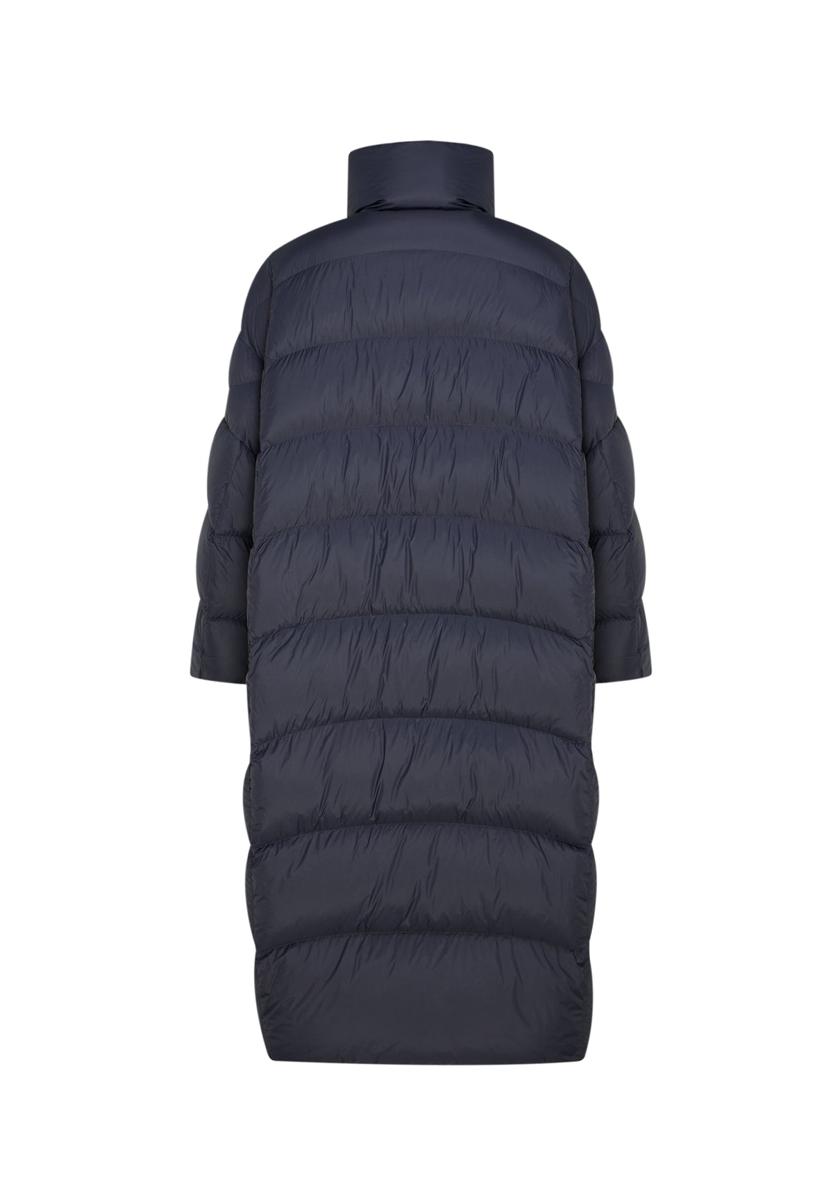 Piumino lungo trapuntato a chevron – Blu