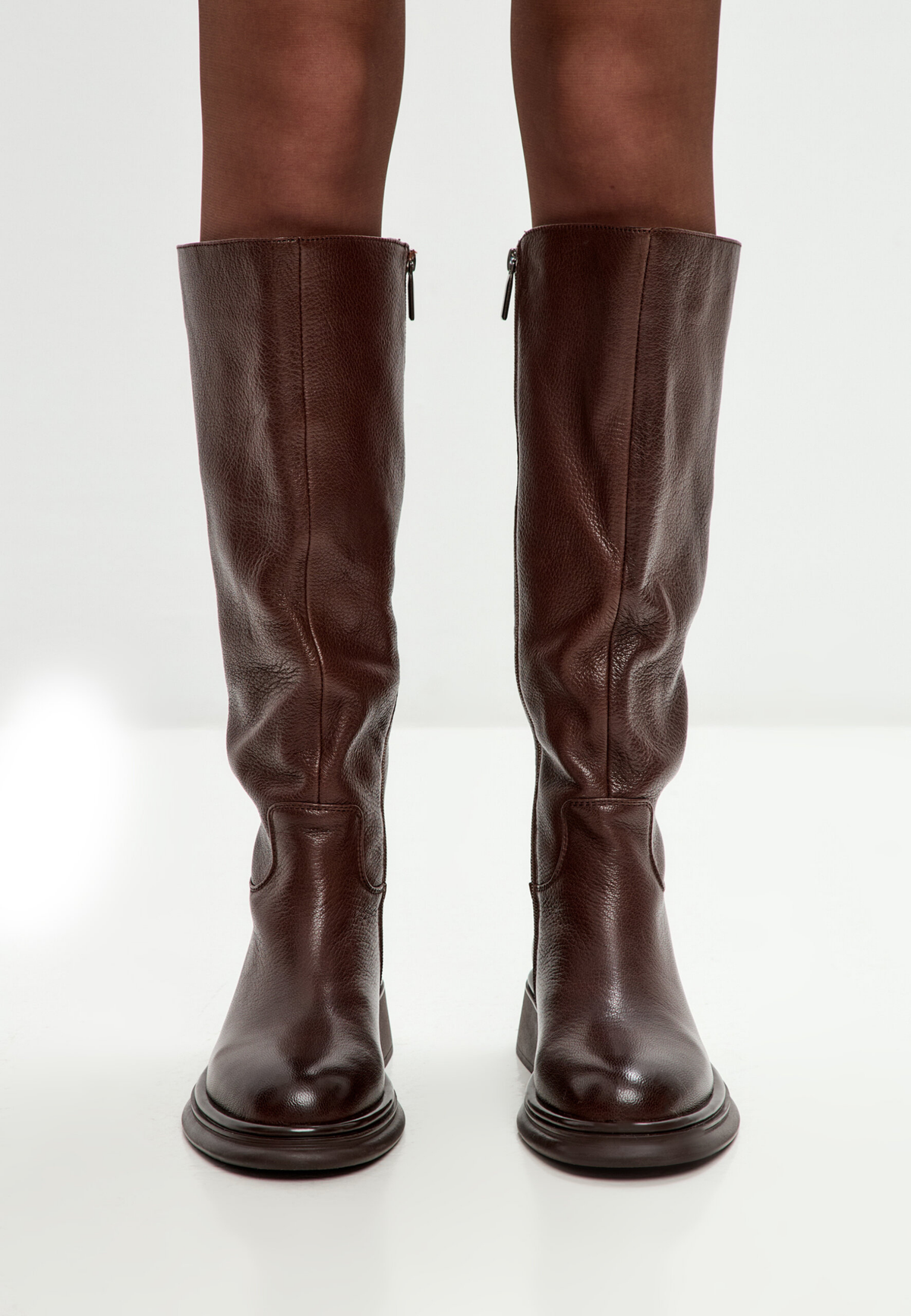 Sculpted Silhouette Riding Boot - Brown