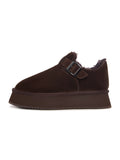 Cocoa Buckle Shearling Loafer - Brown