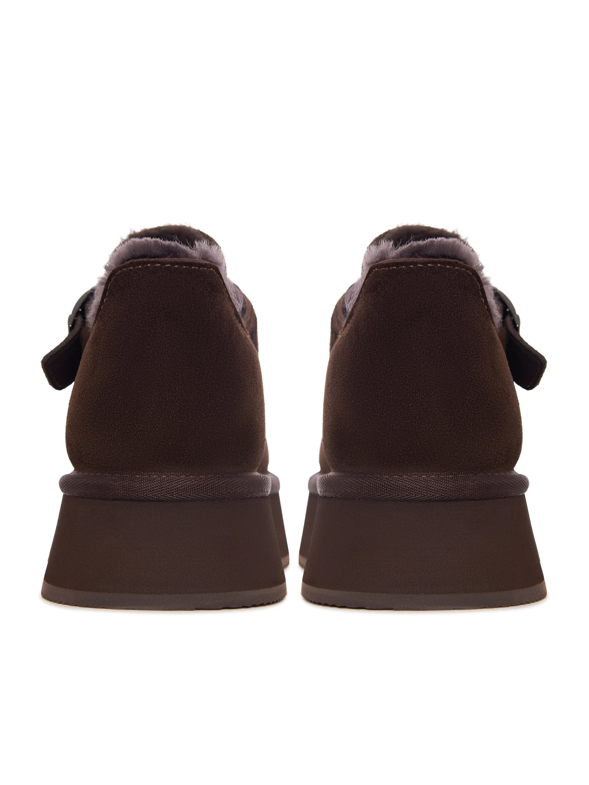 Cocoa Buckle Shearling Loafer - Brown