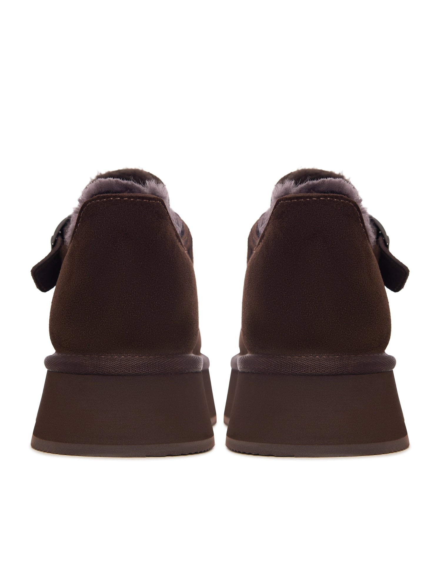 Cocoa Buckle Shearling Loafer - Brown