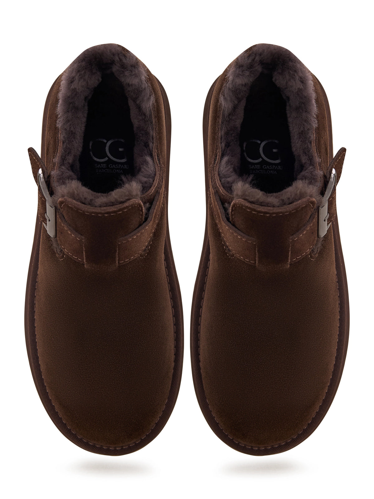 Cocoa Buckle Shearling Loafer - Brown