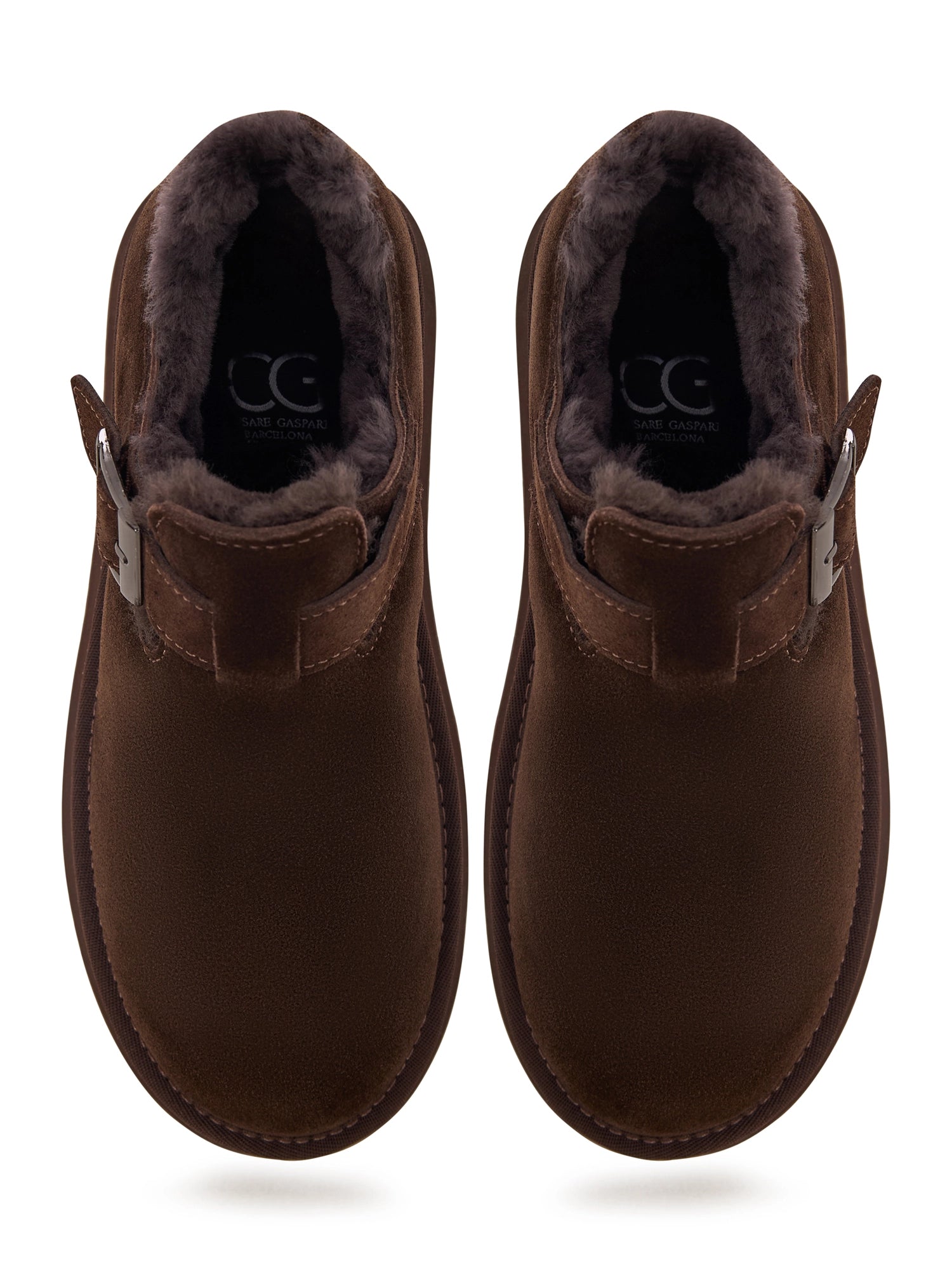 Cocoa Buckle Shearling Loafer - Brown
