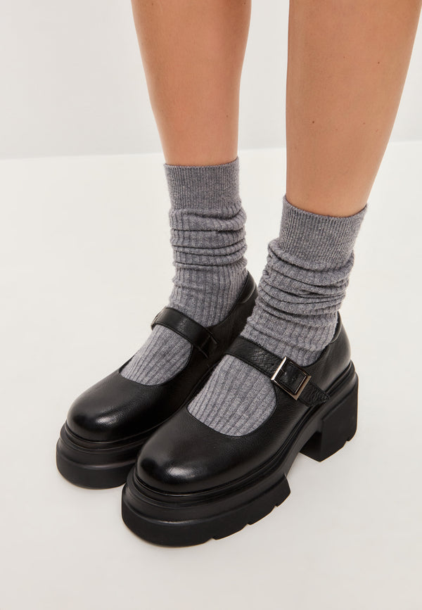 Bold Chunky Loafers Em - Negro