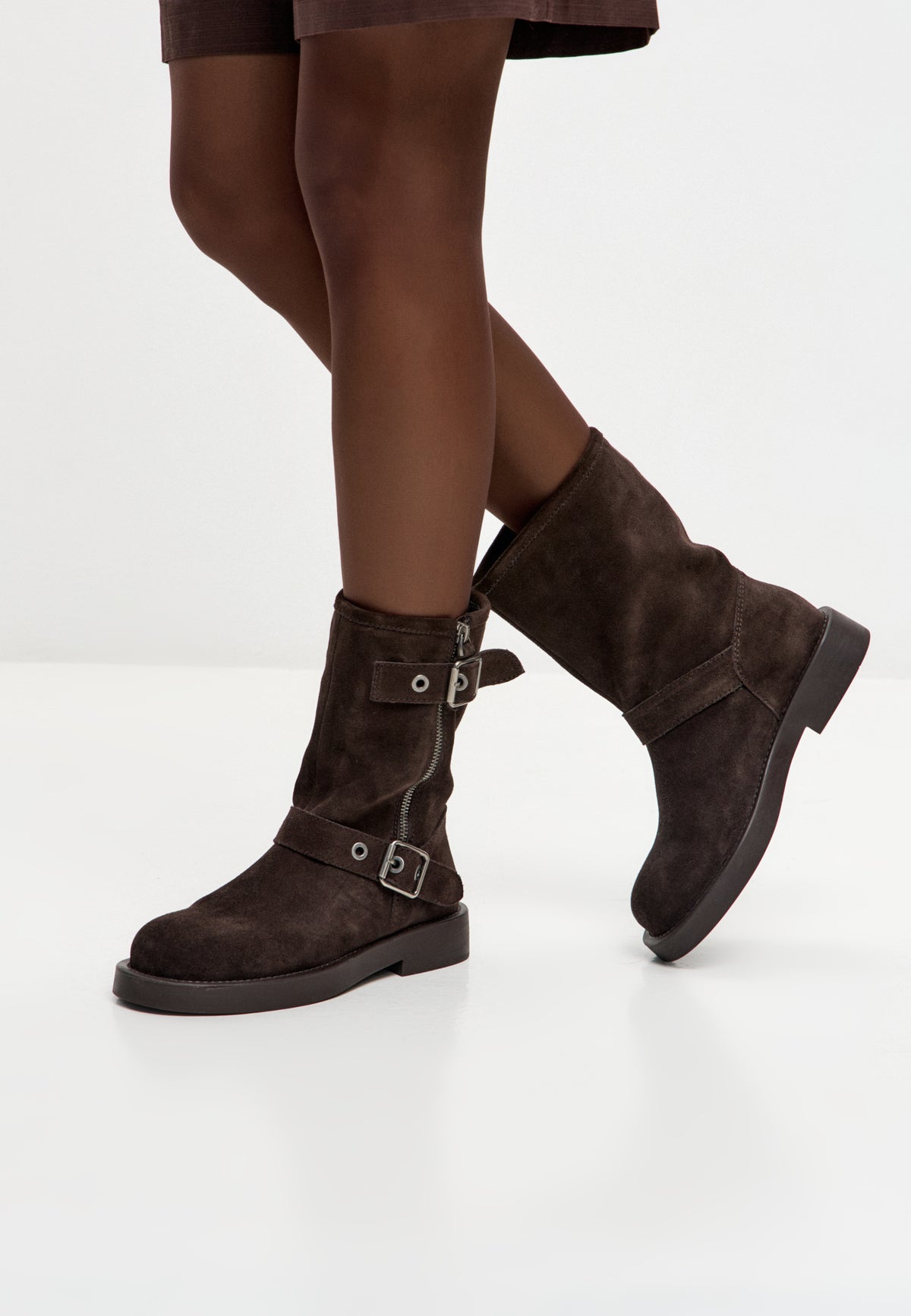 Rogue Buckle Moto Boot - Brown