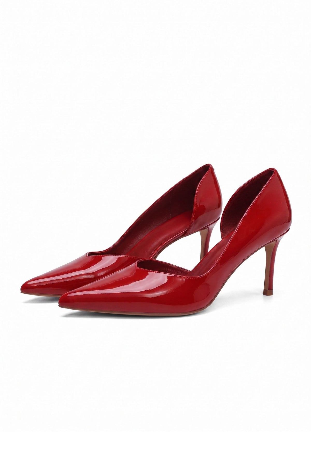 Escarpins pointus en cuir – Rouge