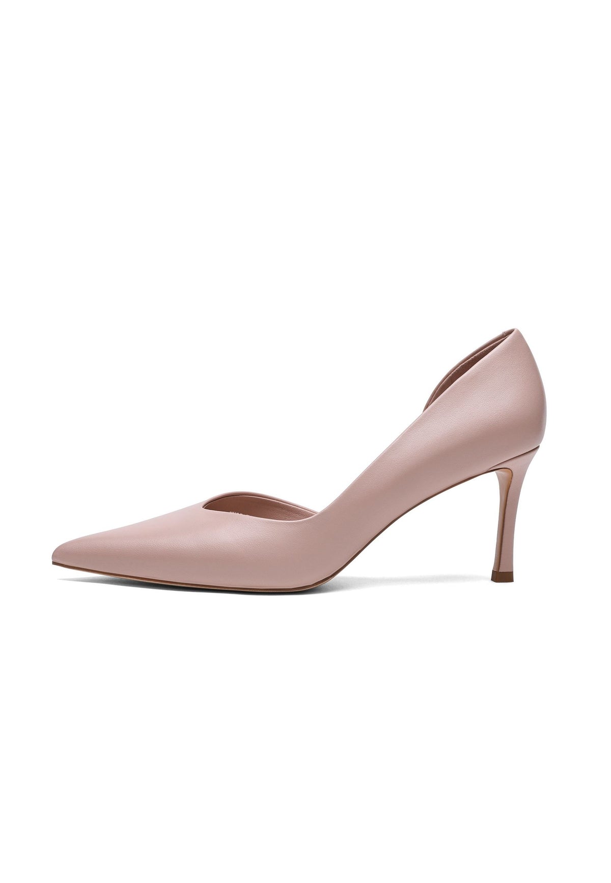 Leather Pointed Pumps - Beige