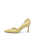 Escarpins pointus en cuir – Jaune