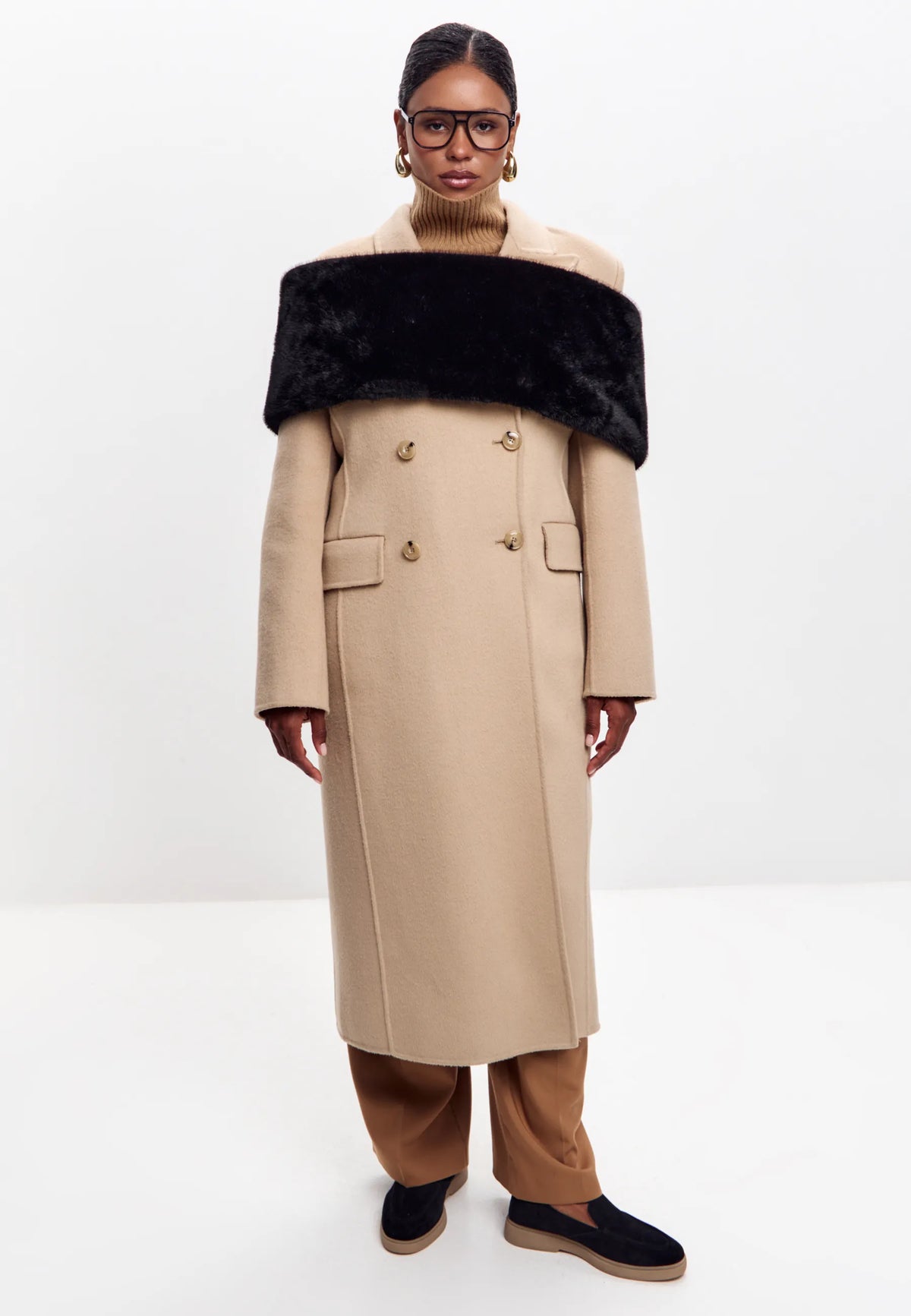 Faux Fur Scarf — Black