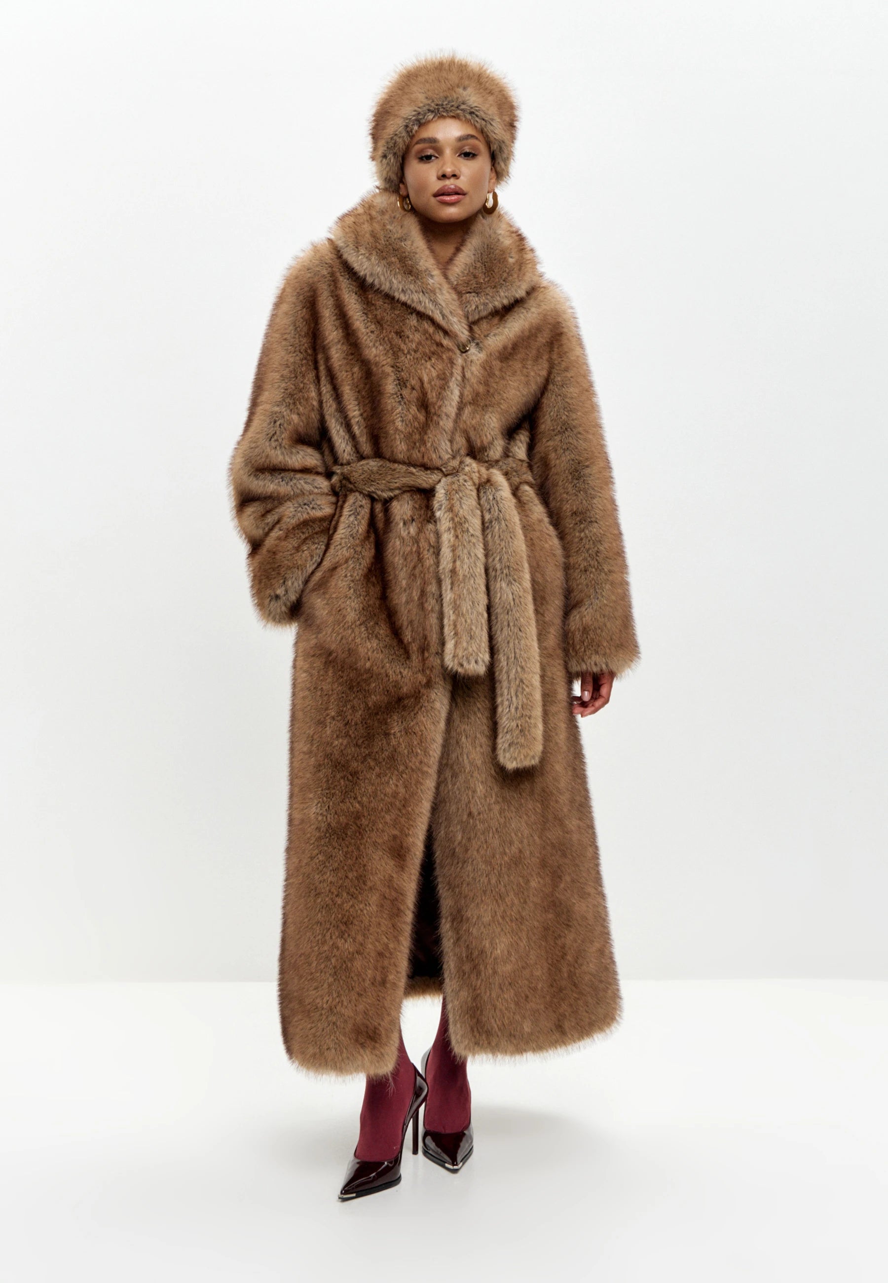 Faux Fur Hat – Brown