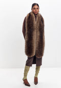 Maxi Faux Fur Scarf – Chocolate Brown