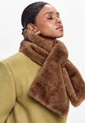 Faux Fur Scarf — Brown