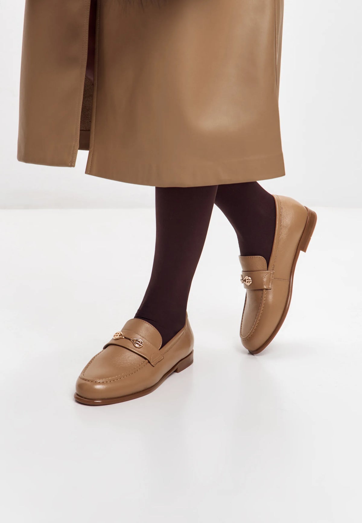 Leather Loafers Isabel - Beige