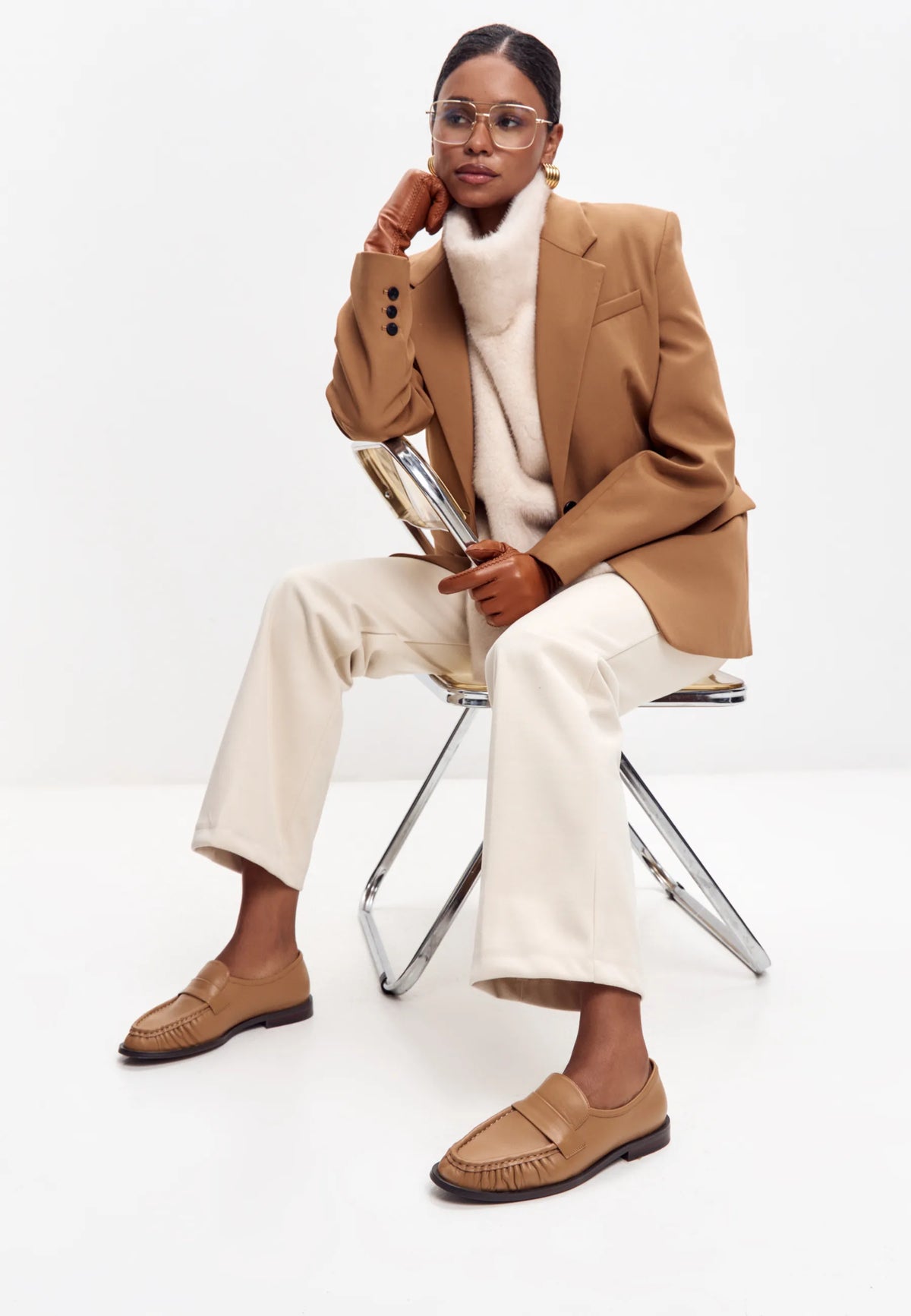 Leather Loafers Isabel - Beige