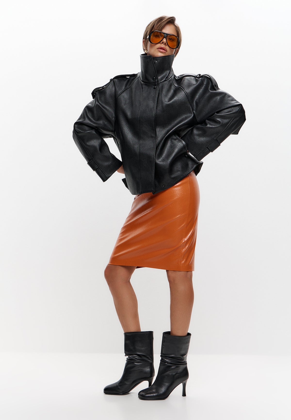 Bottes mi-mollet en cuir