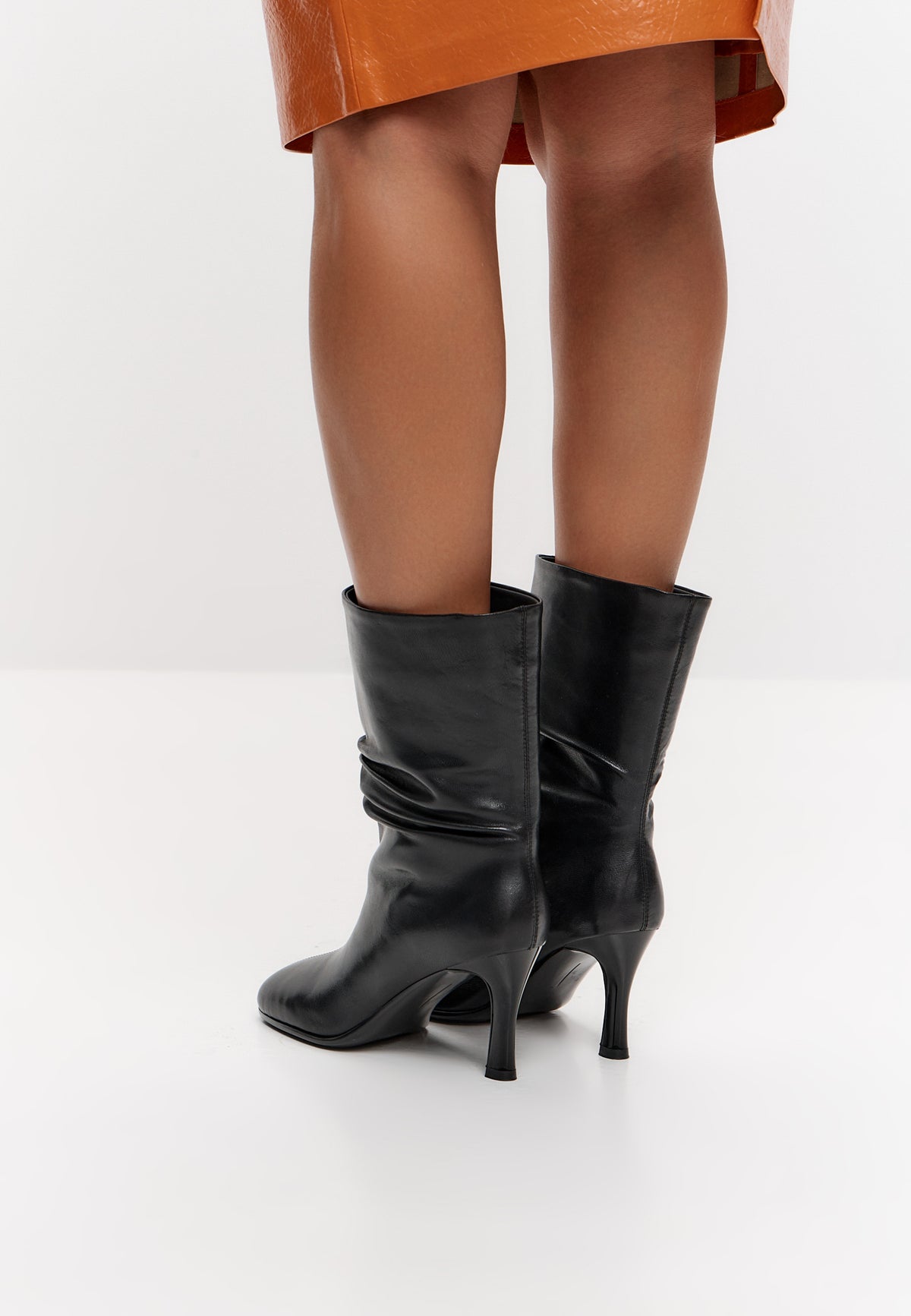 Bottes mi-mollet en cuir