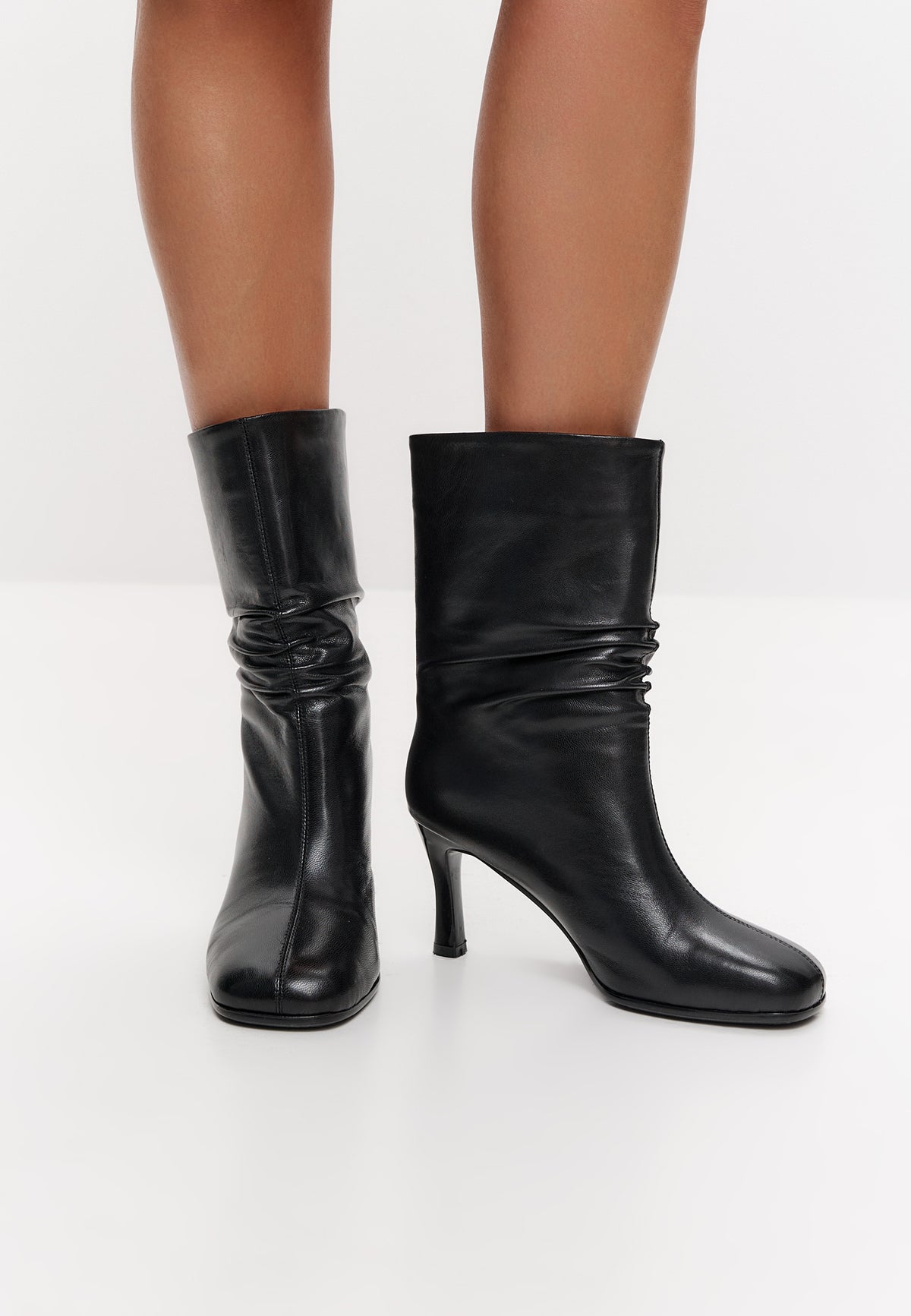 Bottes mi-mollet en cuir