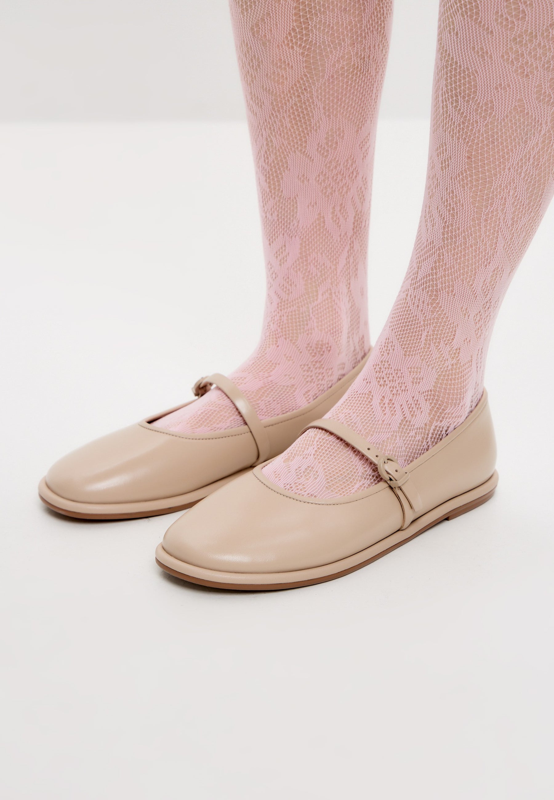 Timeless Elegance Mary Jane Flats - Beige