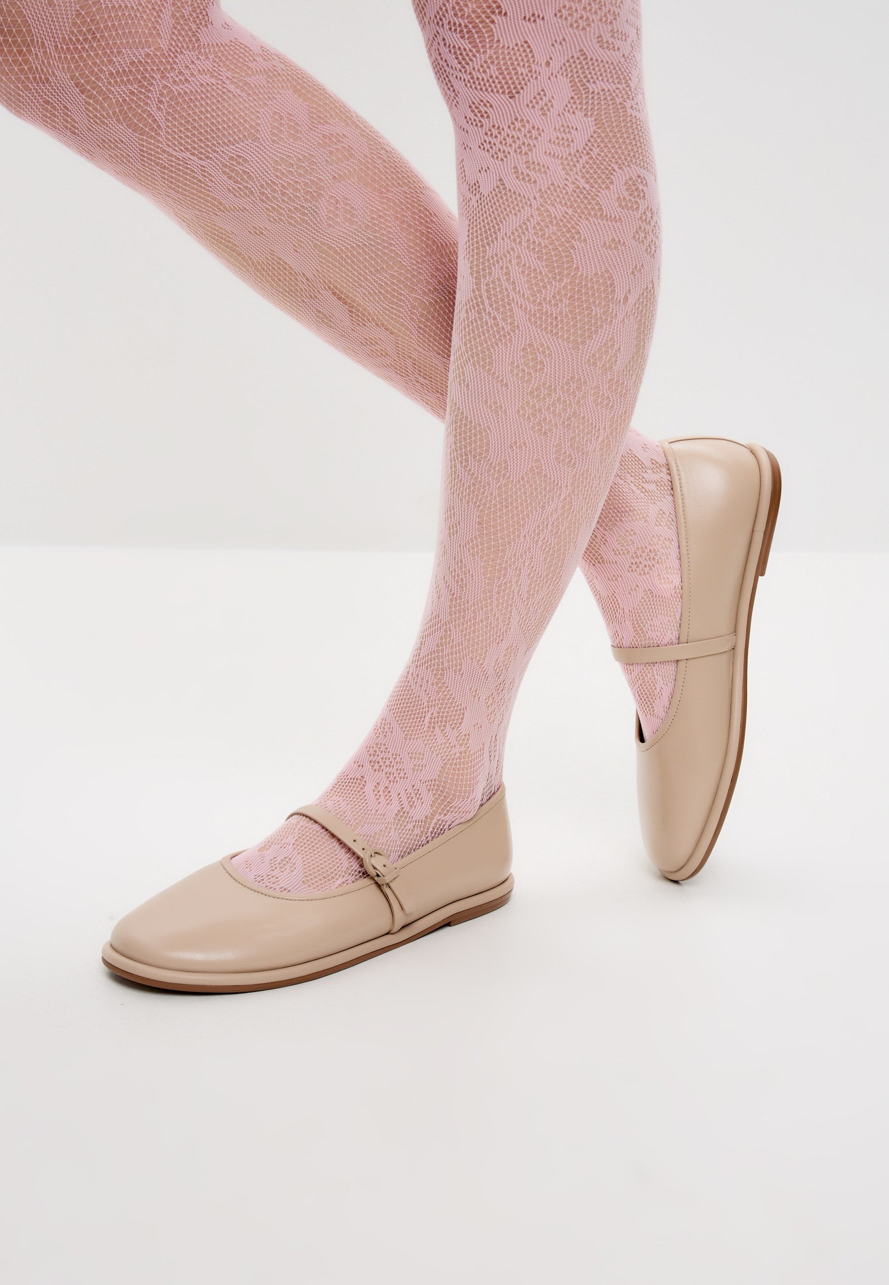 Timeless Elegance Mary Jane Flats - Beige