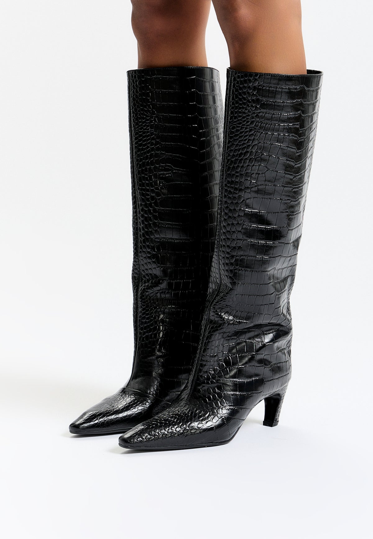 Croc Queen Knee Boots