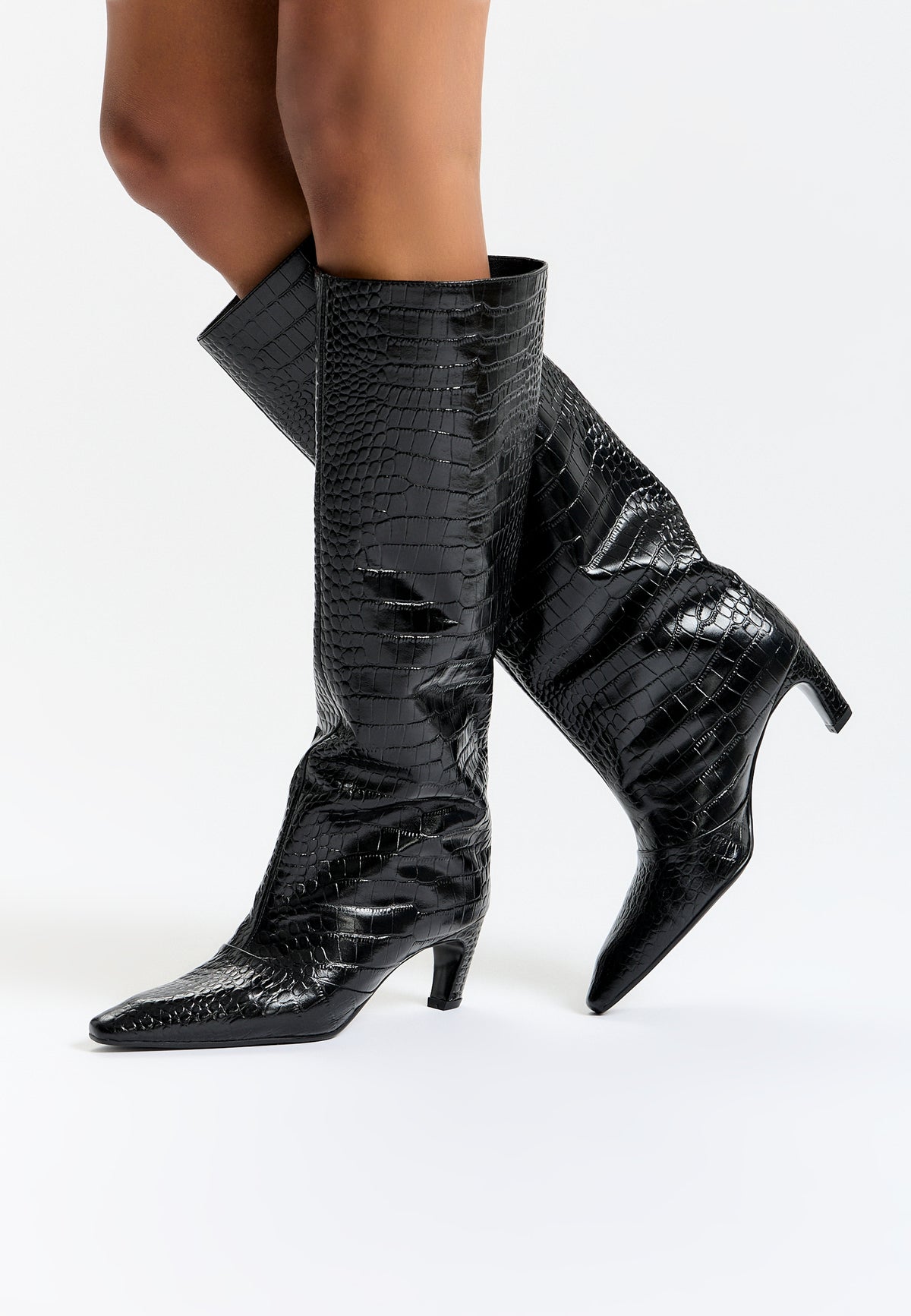 Croc Queen Knee Boots