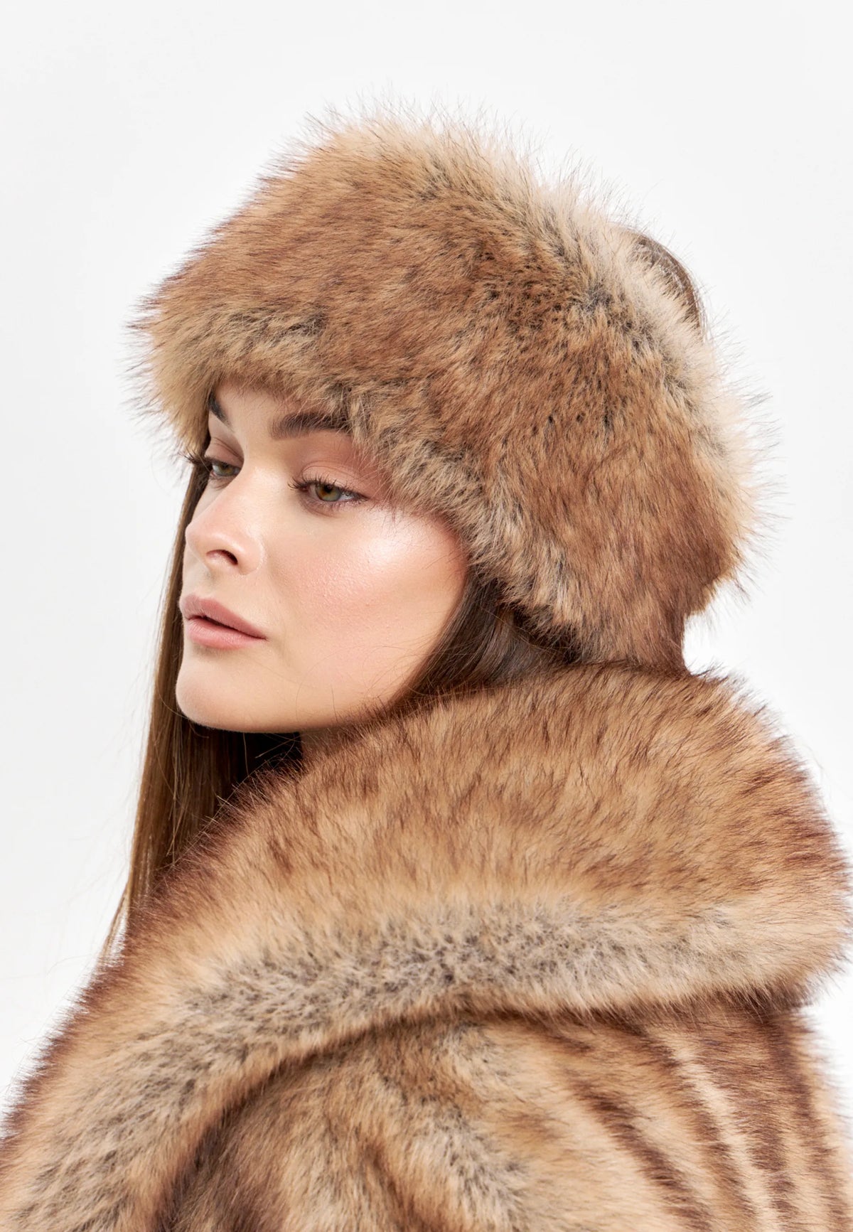 Faux Fur Headband - Brown
