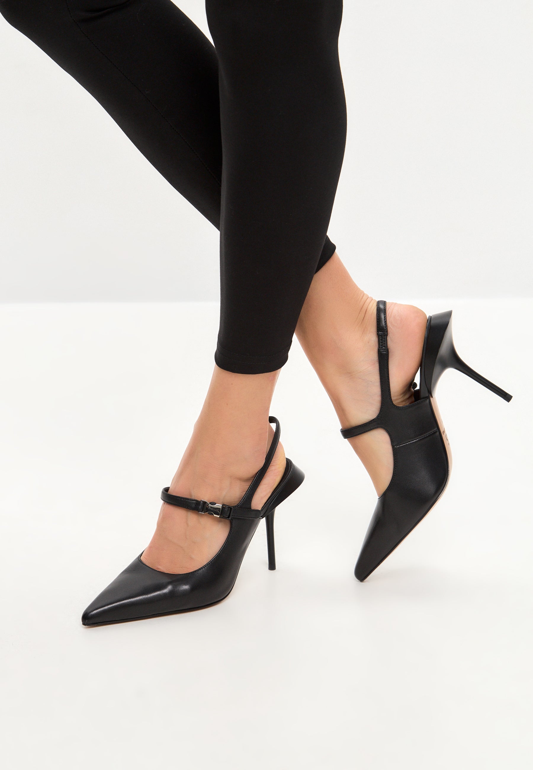 Pointed-Toe Slingback Heels