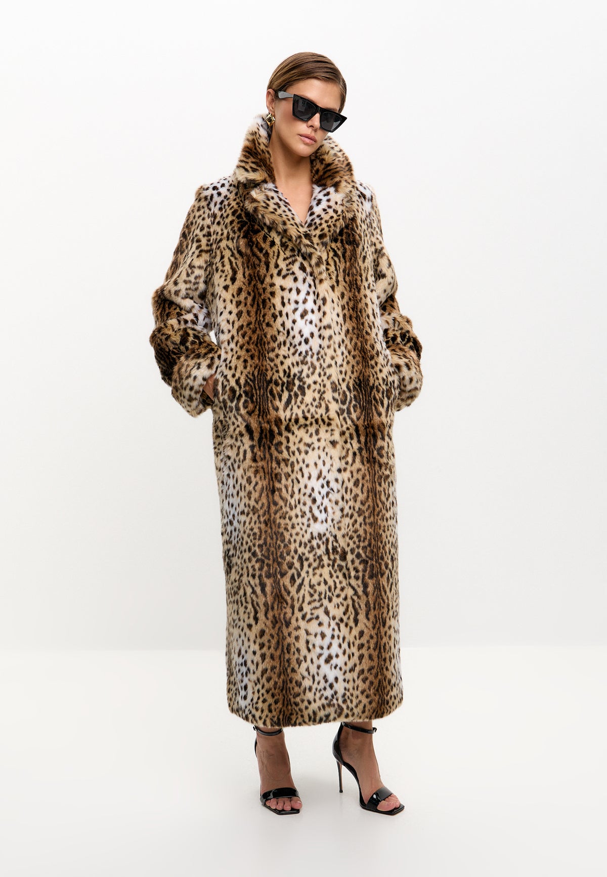 Cappotto maxi in pelliccia sintetica – Leopardo