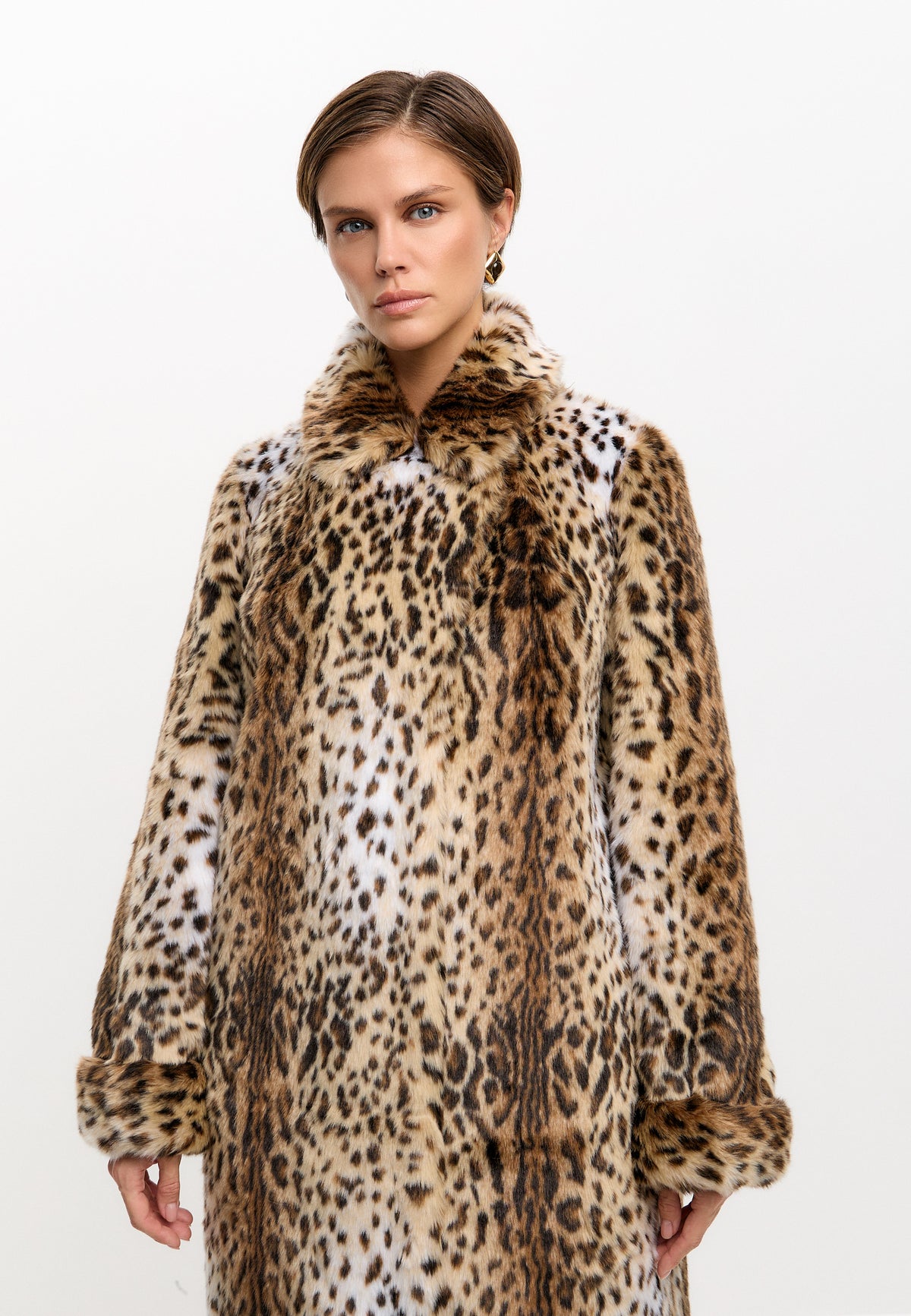 Cappotto maxi in pelliccia sintetica – Leopardo