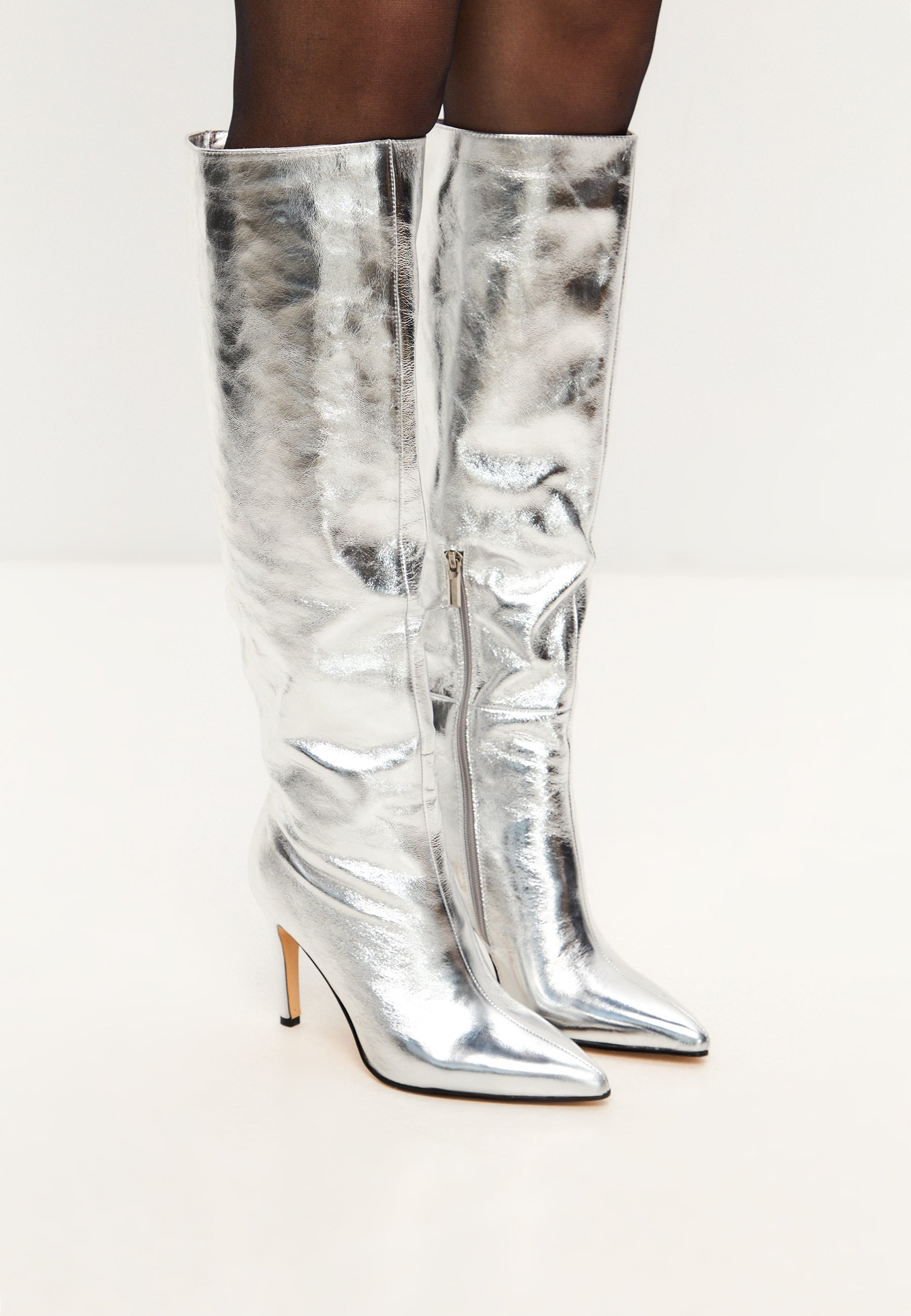 Elegantes botas altas Reyna - Plata