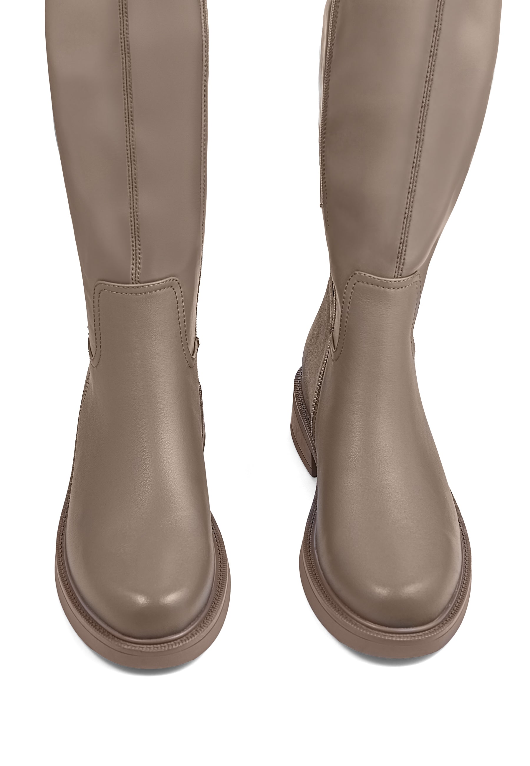 Botas casual con tacón en bloque - Beige