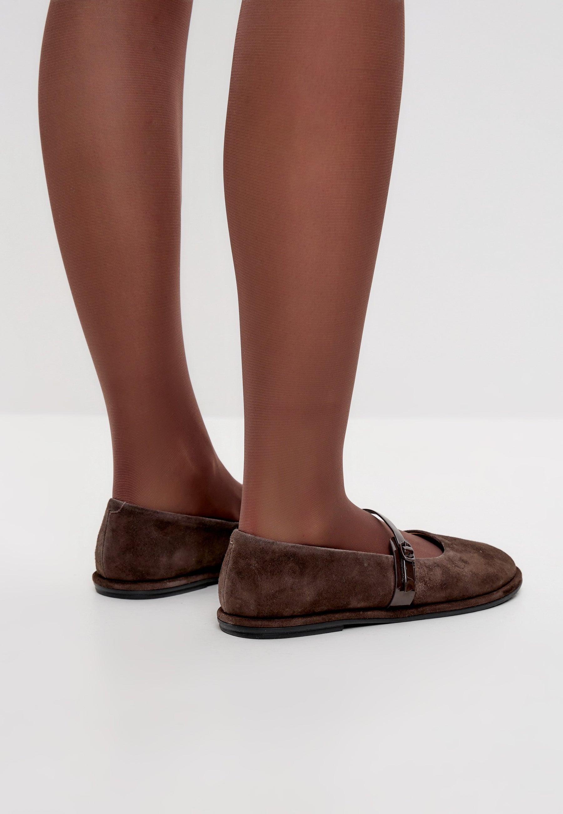 Timeless Suede Mary Jane Flats - Dark Brown